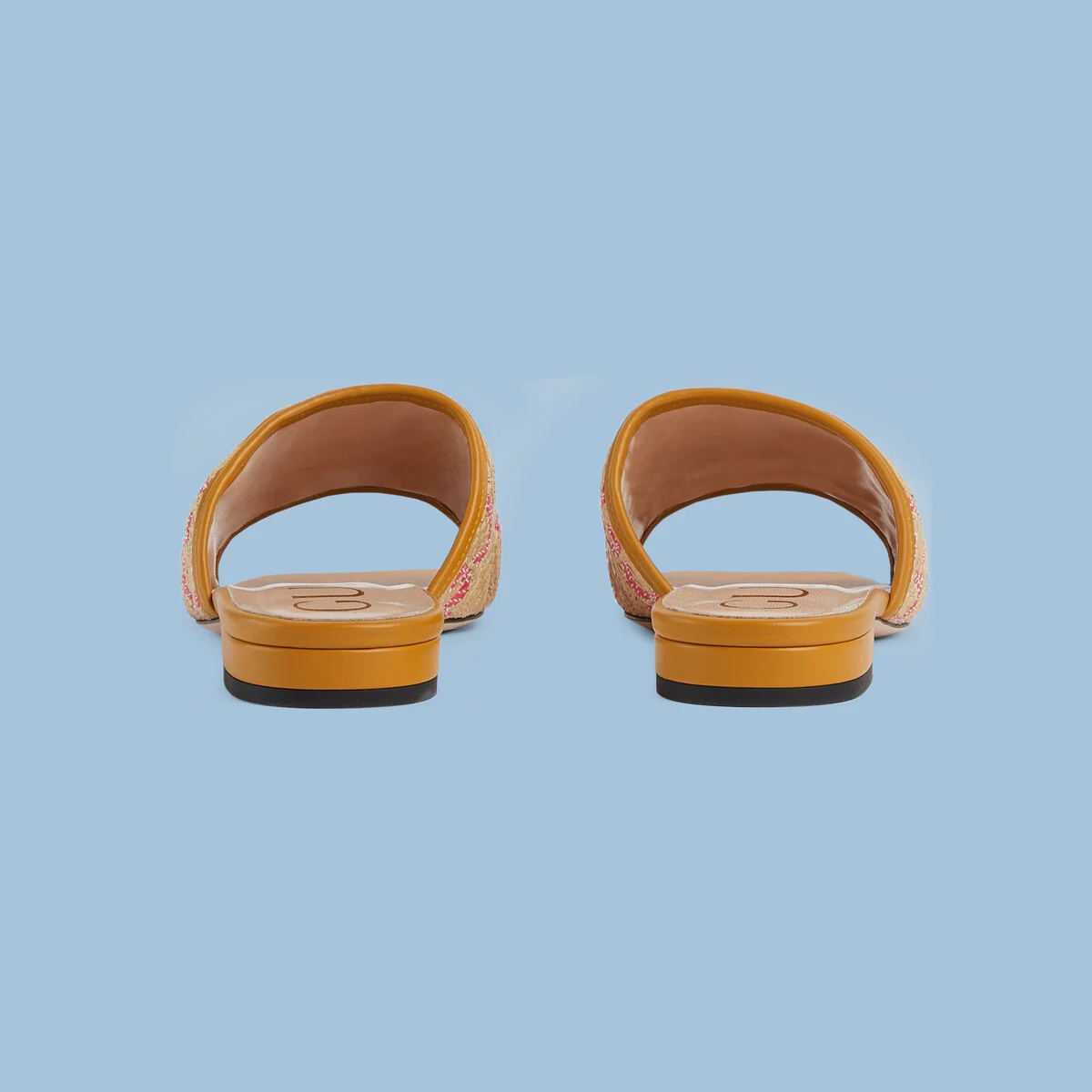 Women's GG raffia effect slide - 4