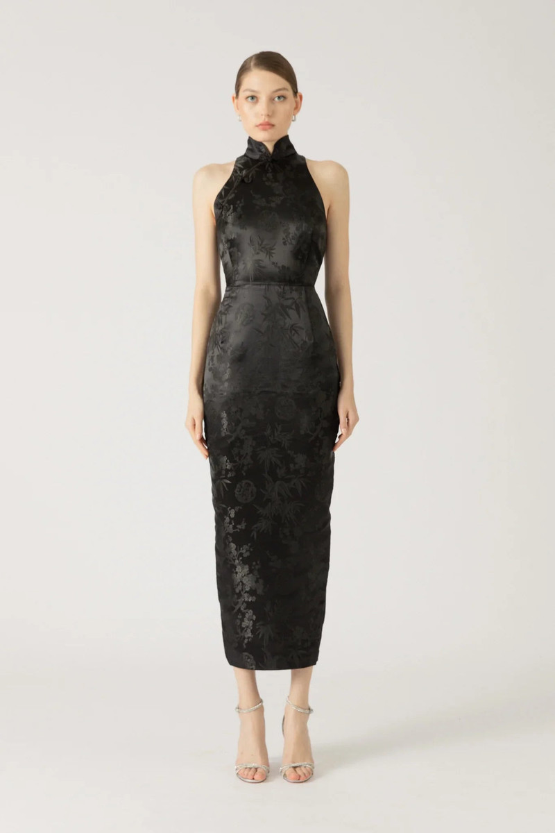 SAU LEE JILL CHINESE JACQUARD PENCIL DRESS | REVERSIBLE