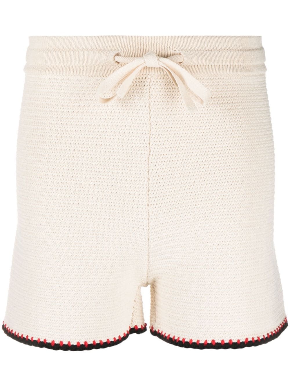 high-waisted cotton shorts - 1