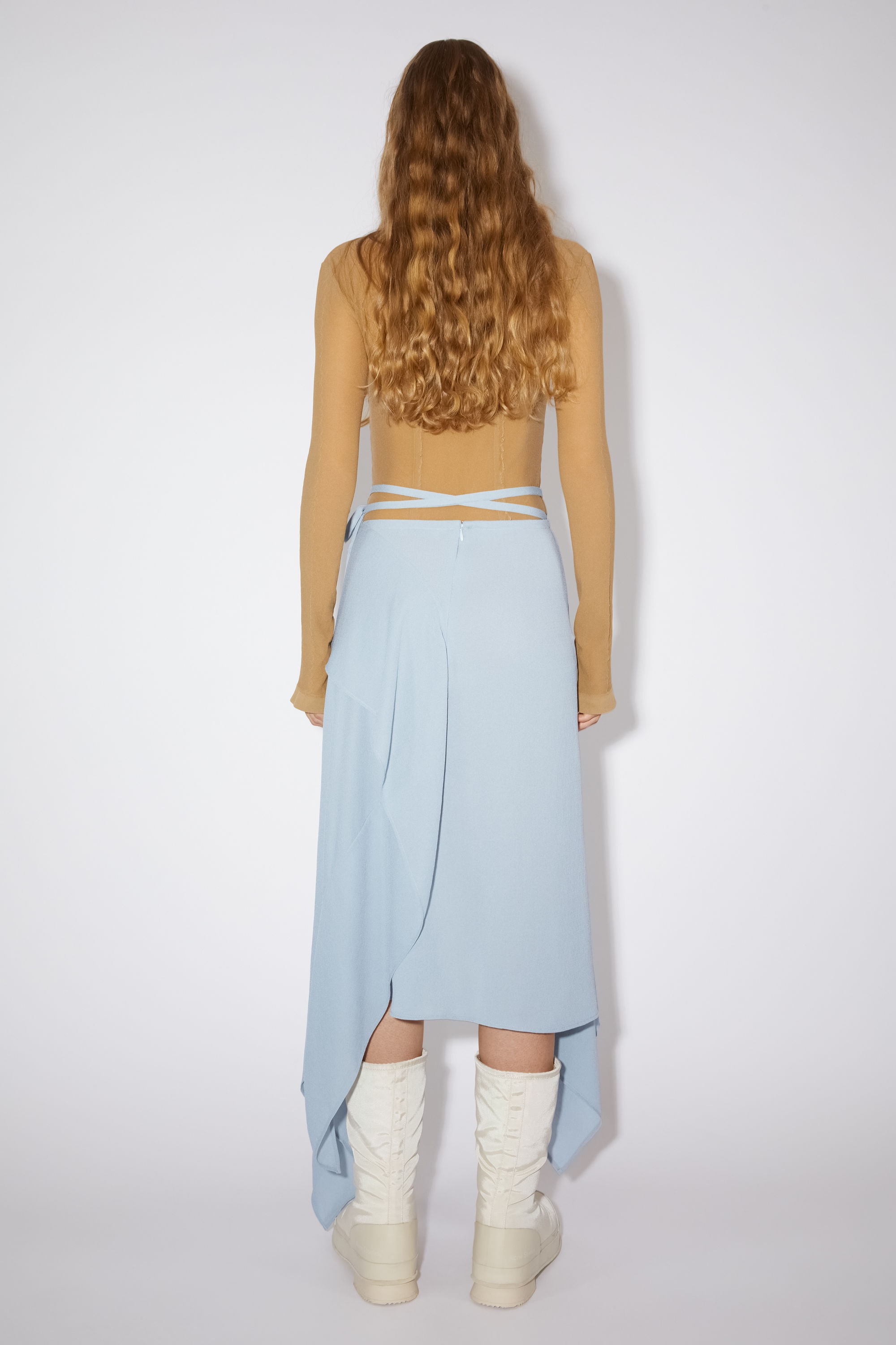 Draped skirt - Light blue - 3