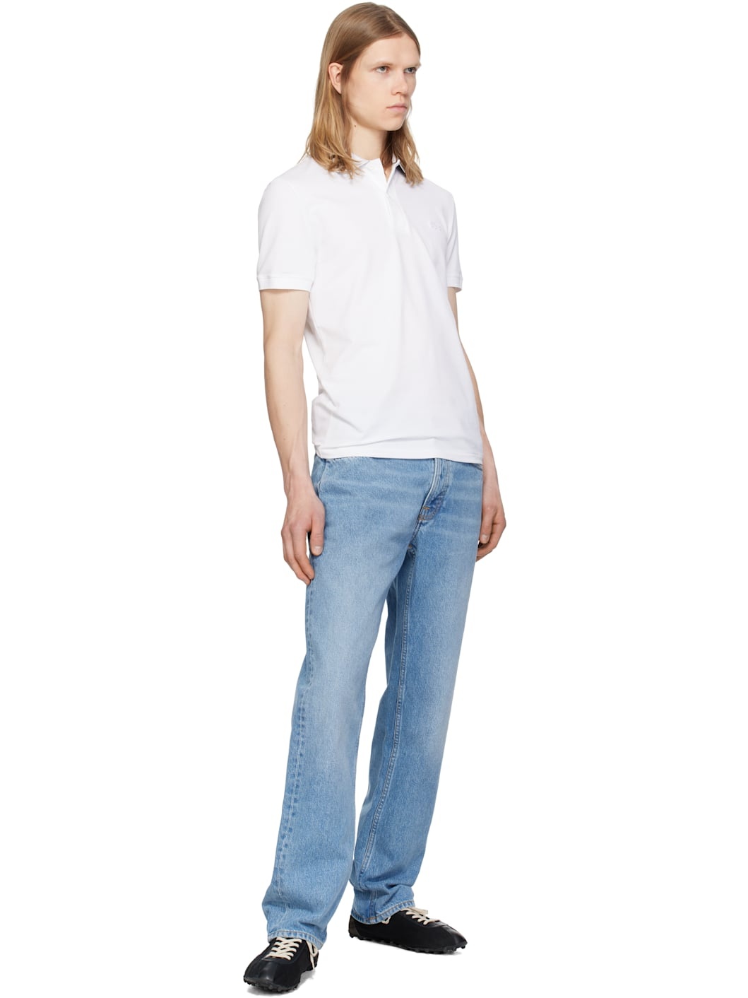 White Slim Fit Branded Polo - 4