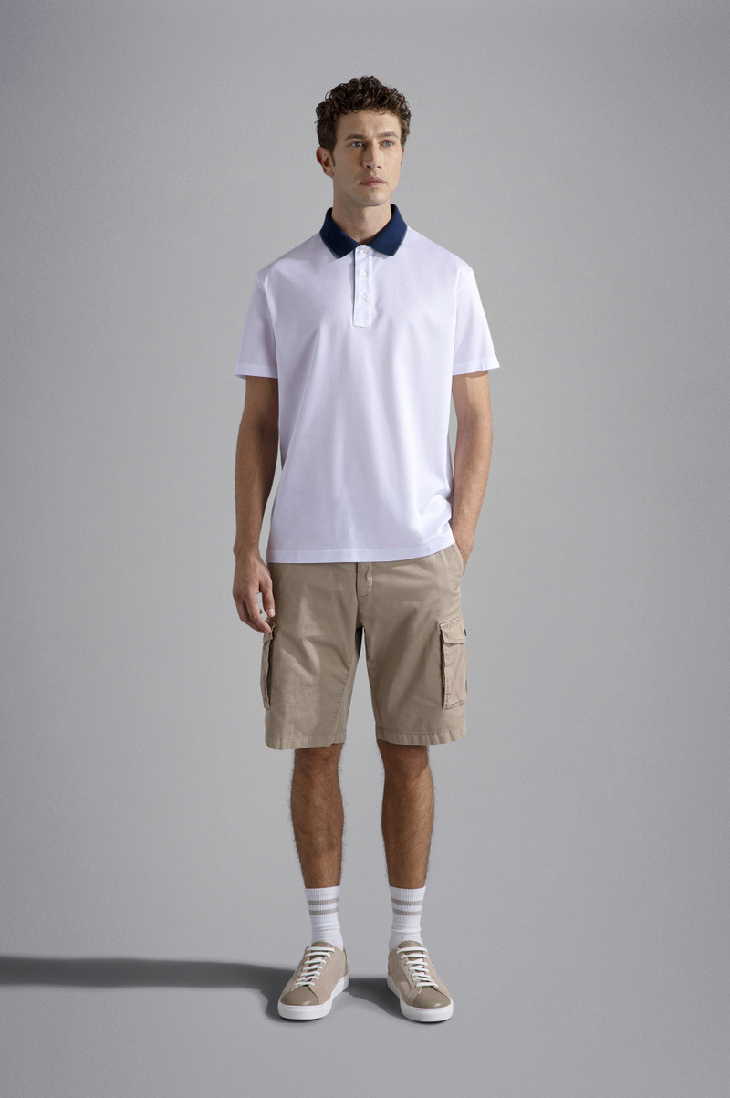 Paul & Shark COTTON PIQUE POLO SHIRT WITH OVERSIZE TRICOLOUR DETAILS outlook