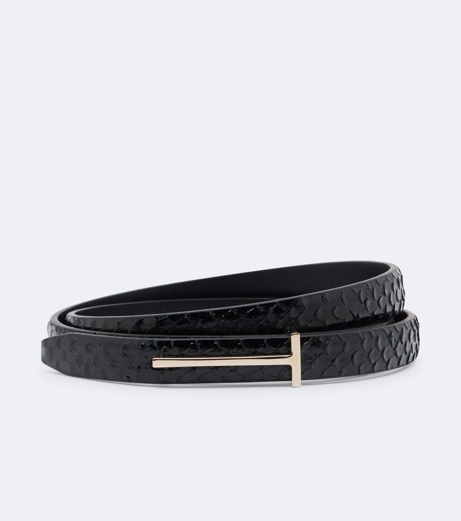 T Icon croc-effect leather belt - 1