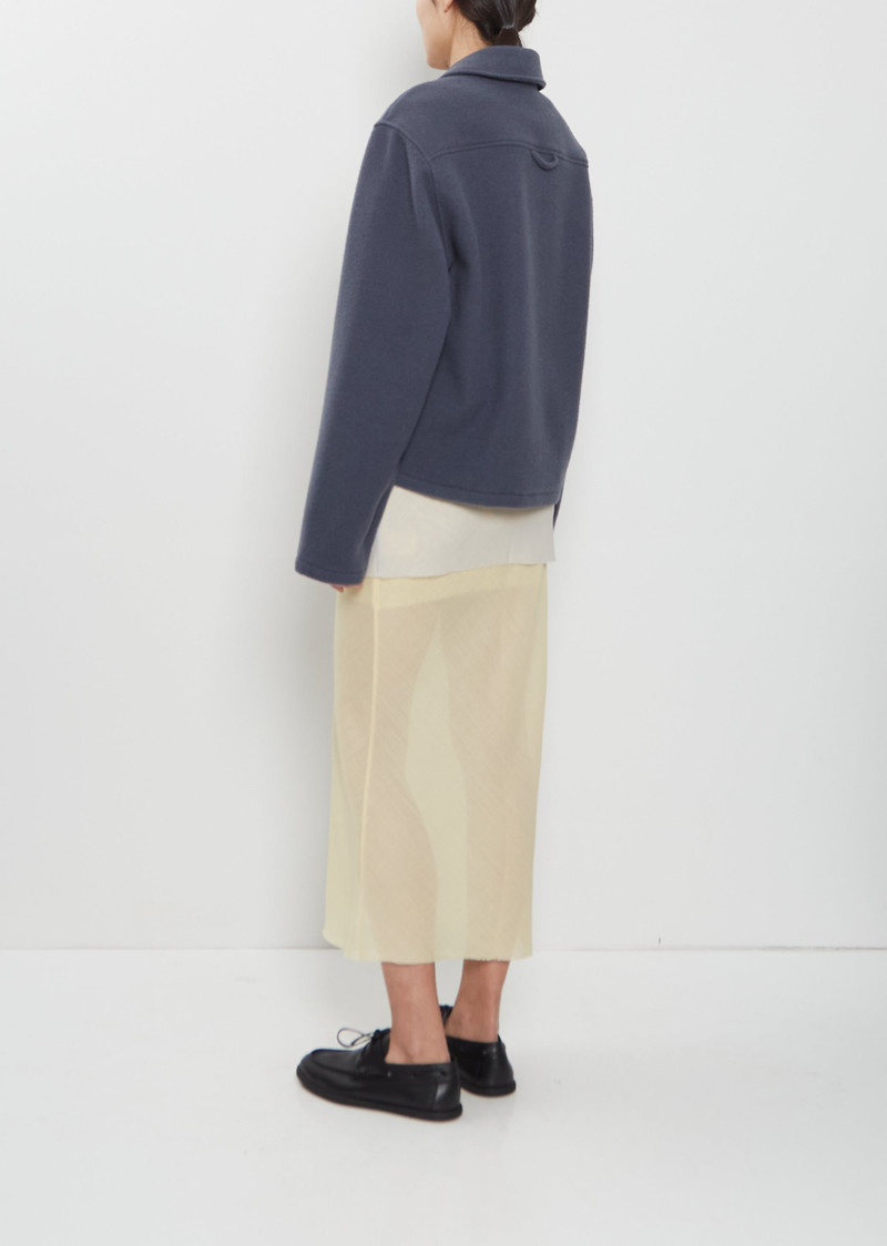 RIER Wool Fleece Polo — Ardoise outlook