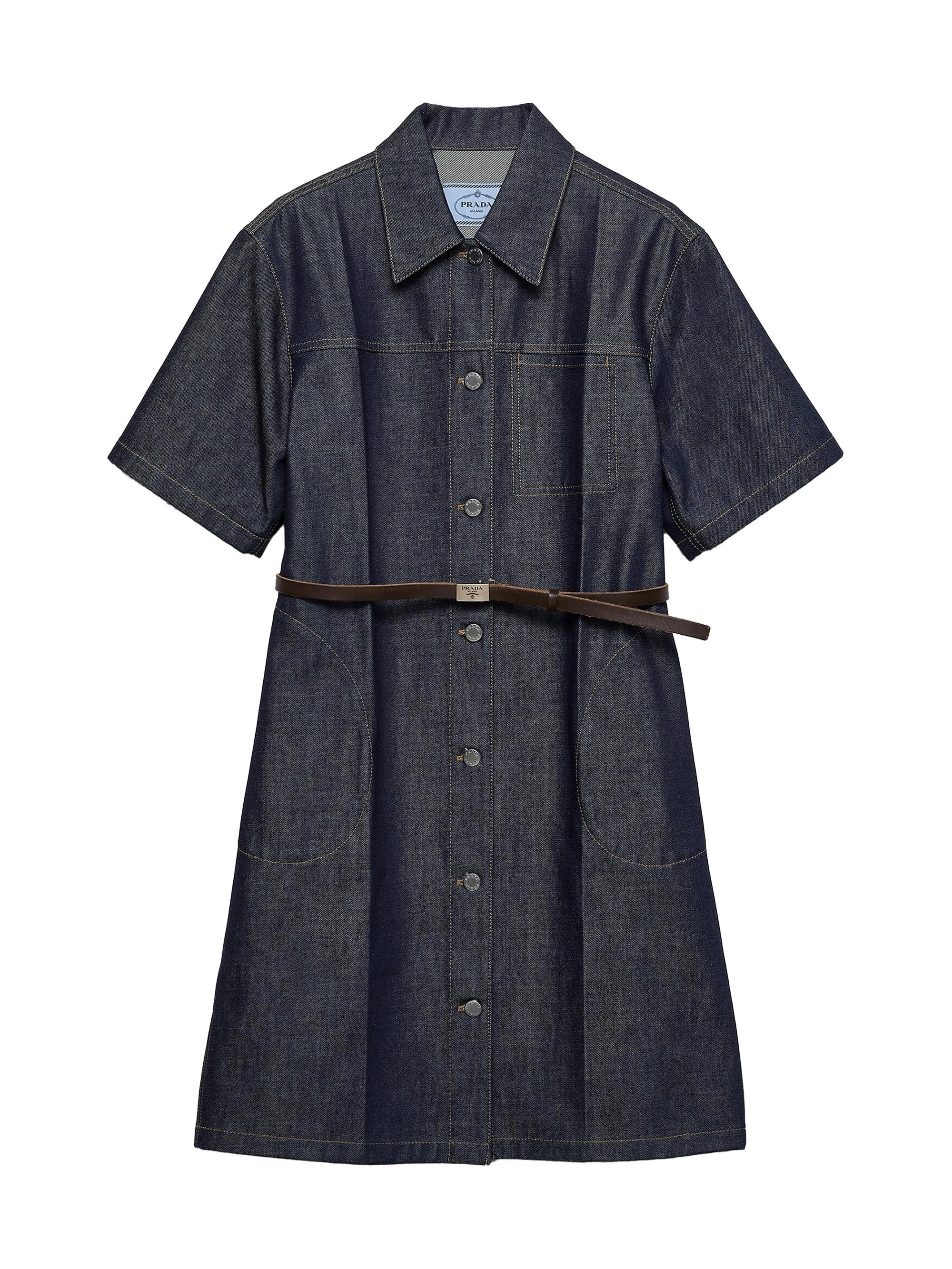 Women's Belted Denim Dress - Blue - 1