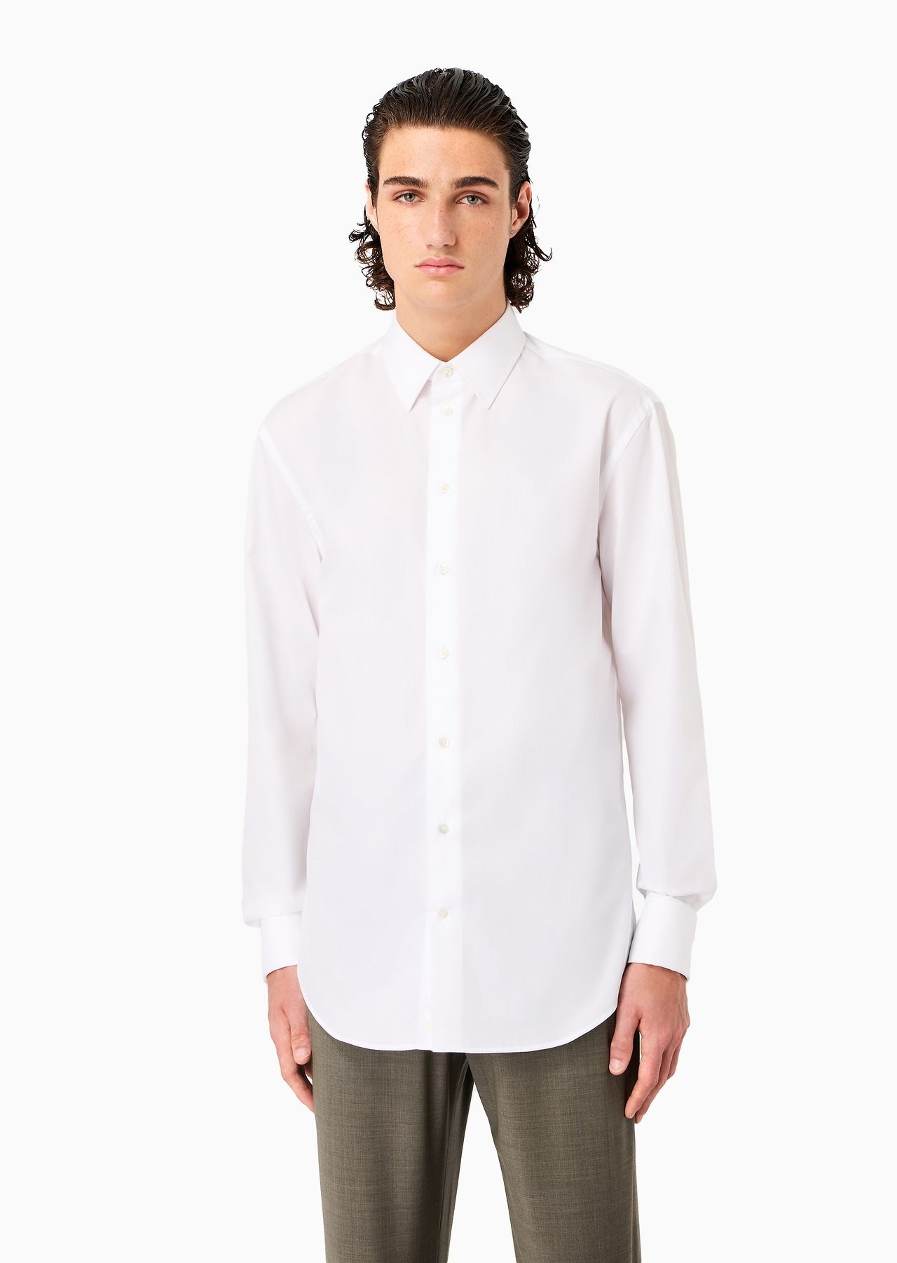 Cotton-poplin shirt with classic collar - 2