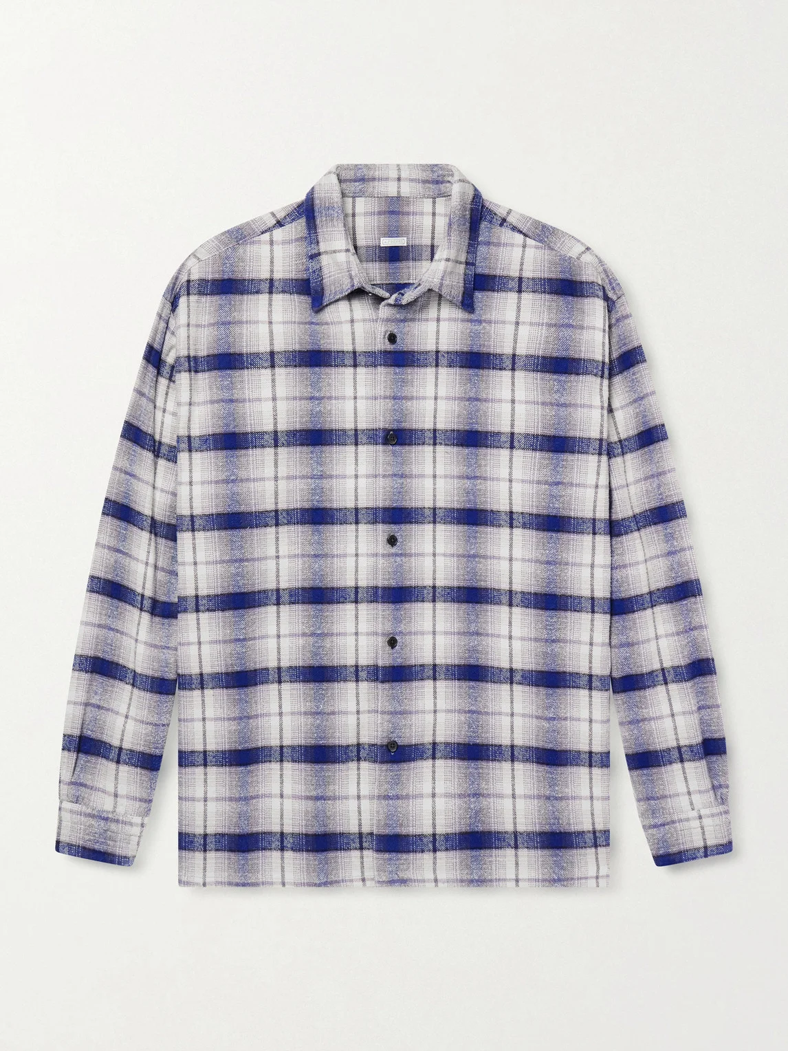 Checked Cotton and Silk-Blend Twill Shirt - 1