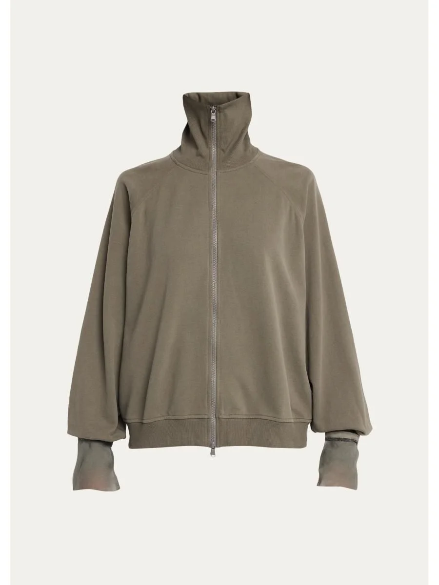 Monili Silk Cuffs Travel Zip-Up Jacket - 1