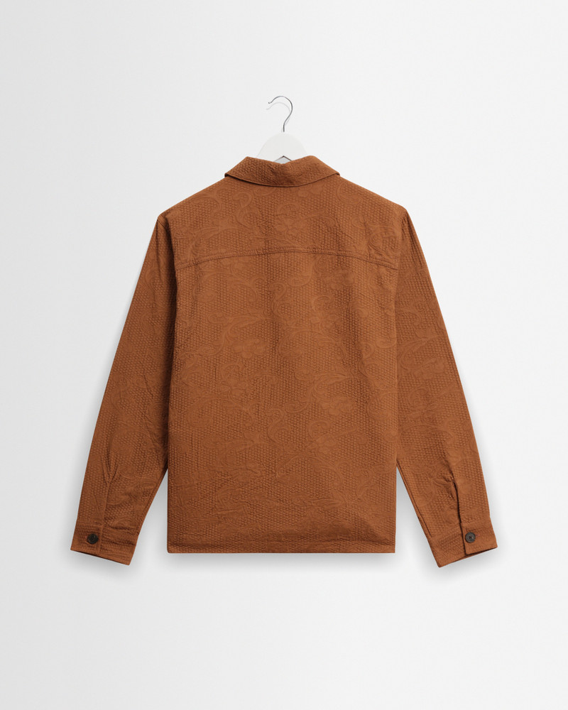 Rockley - Rust Honeycomb Jacquard Overshirt 9