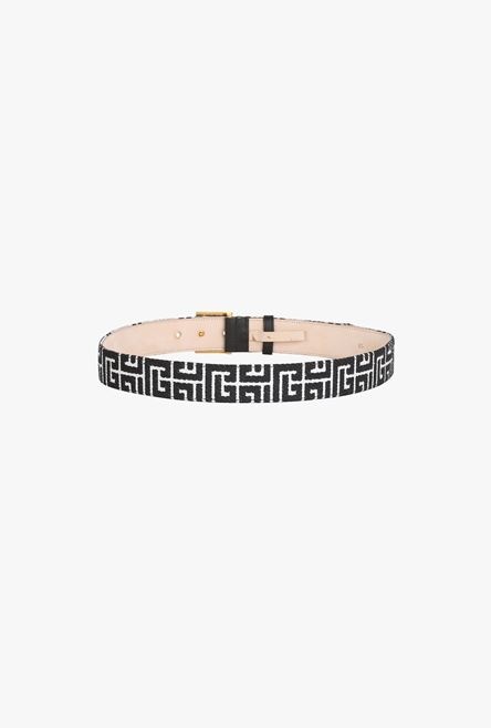 Bicolor white and black jacquard PB Belt belt - 3