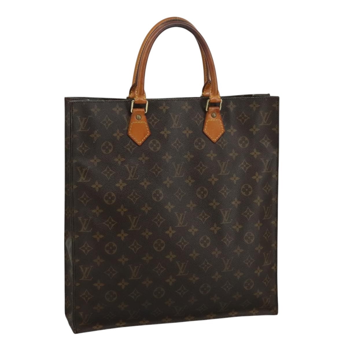 LOUIS VUITTON Monogram Sac Plat Hand Bag M51140 - 1