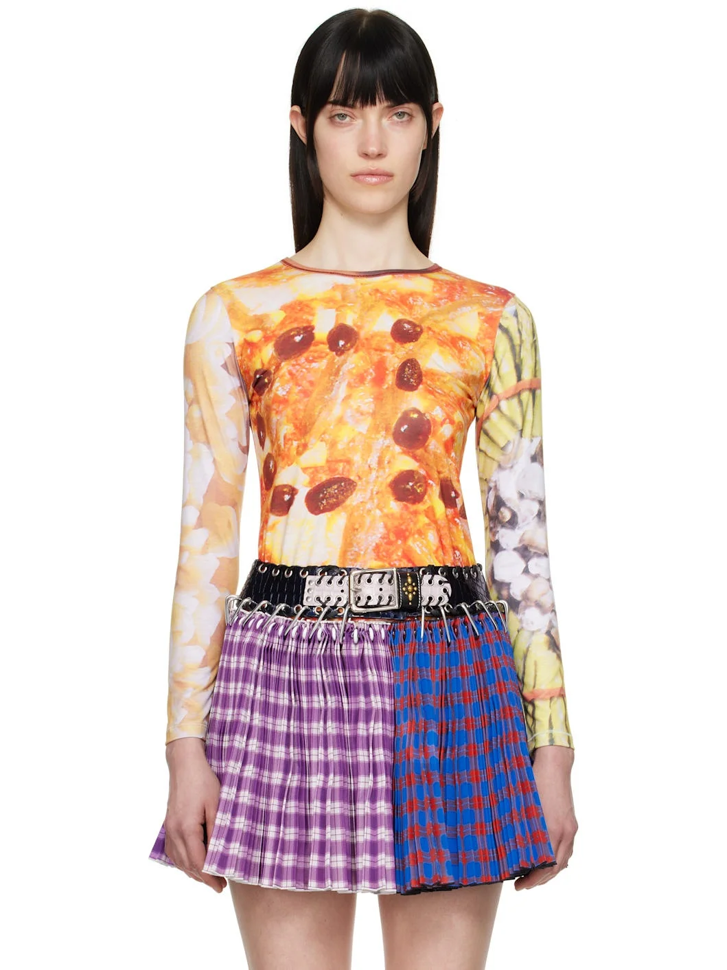 Multicolor 'Dinner's Served' Fitted Jersey T-shirt - 1