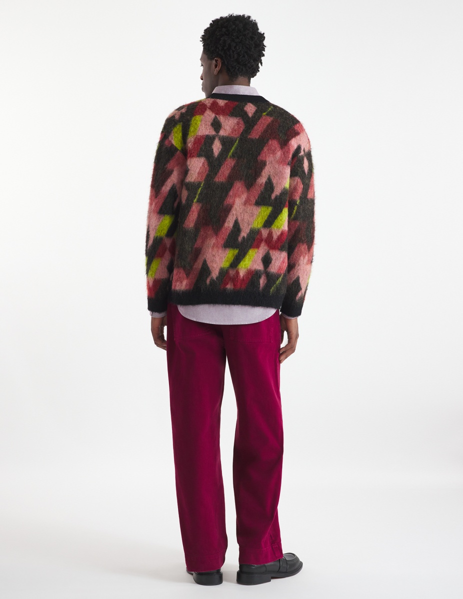 GRAPHIC MOHAIR JACQUARD CARDIGAN - 5