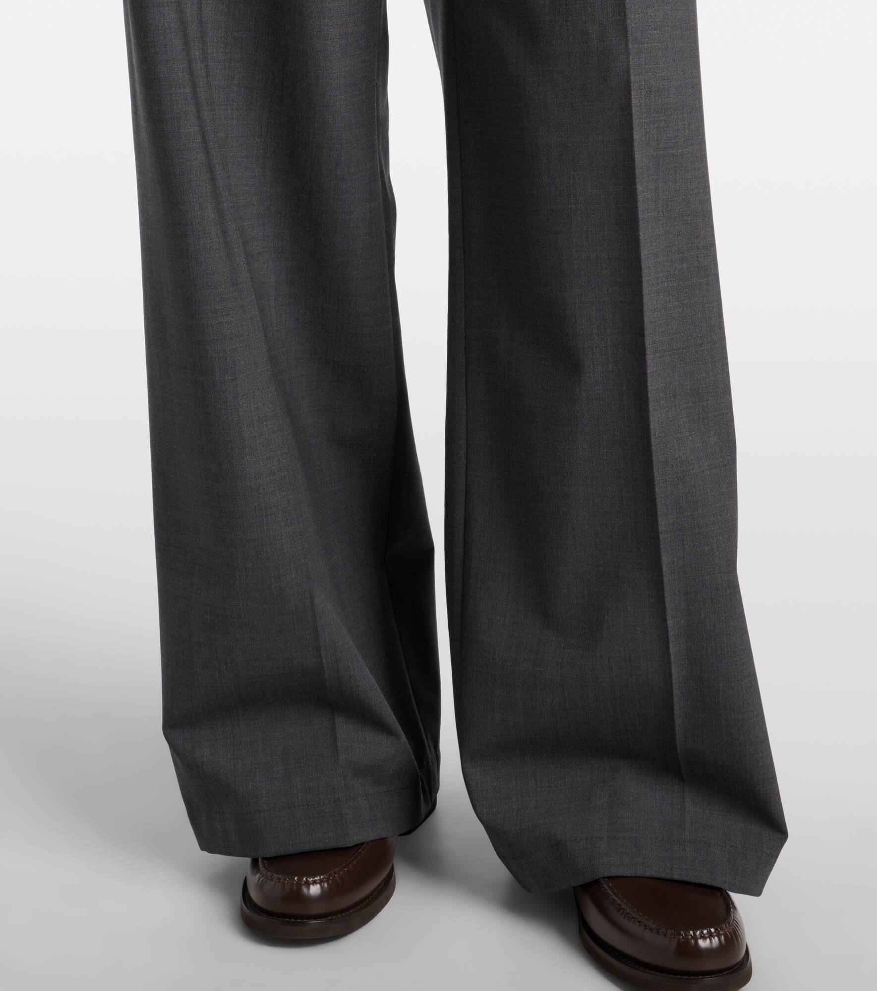 Wool-blend wide-leg jeans - 5