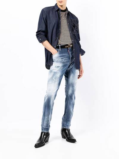 DSQUARED2 star patch denim shirt outlook