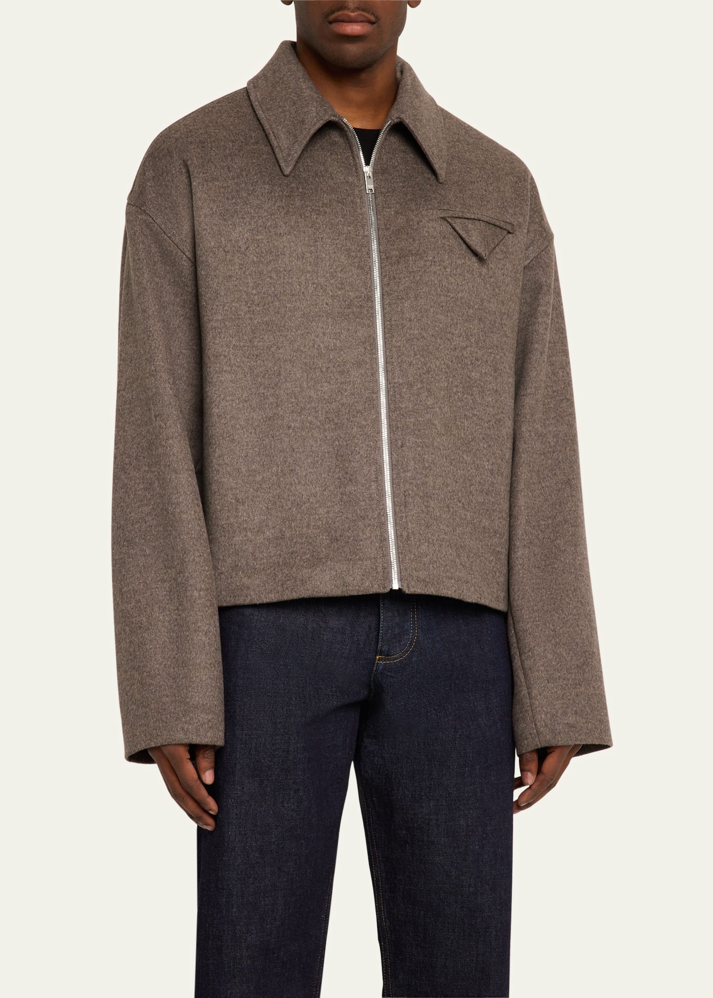 Men's Melange Wool-Cashmere Blouson Jacket - 4