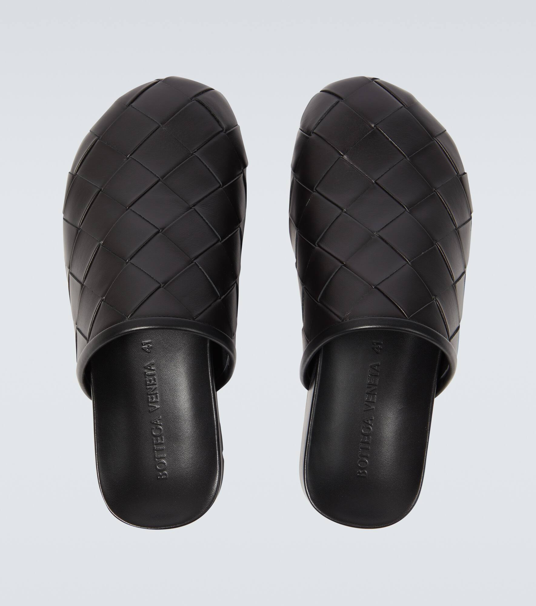 Intrecciato leather mules - 4