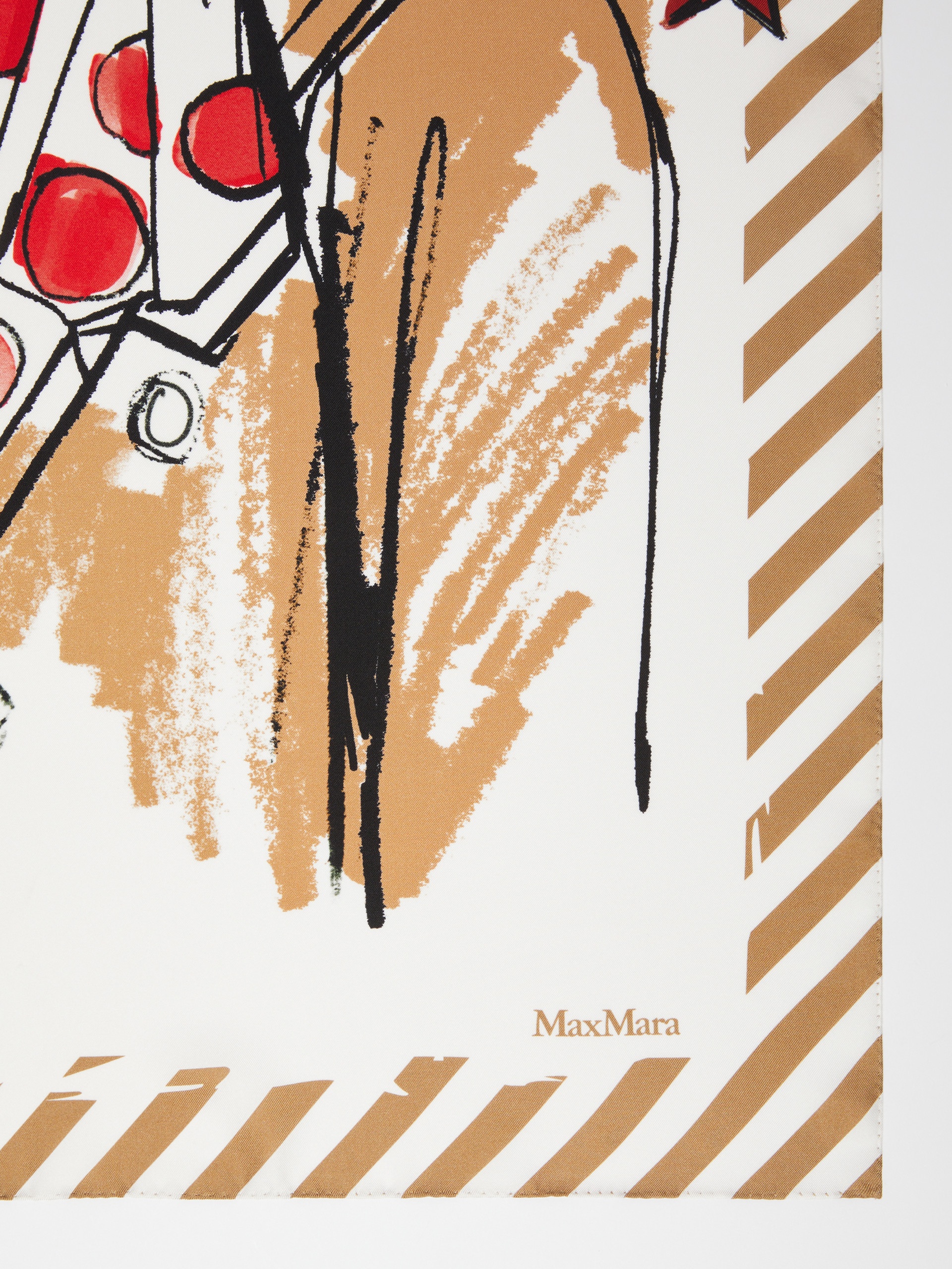 スカーフ Max Mara SS25 CARRE90W PRINTED FOULARD (2514541092600 009) Foulard scarf black | Max Mara