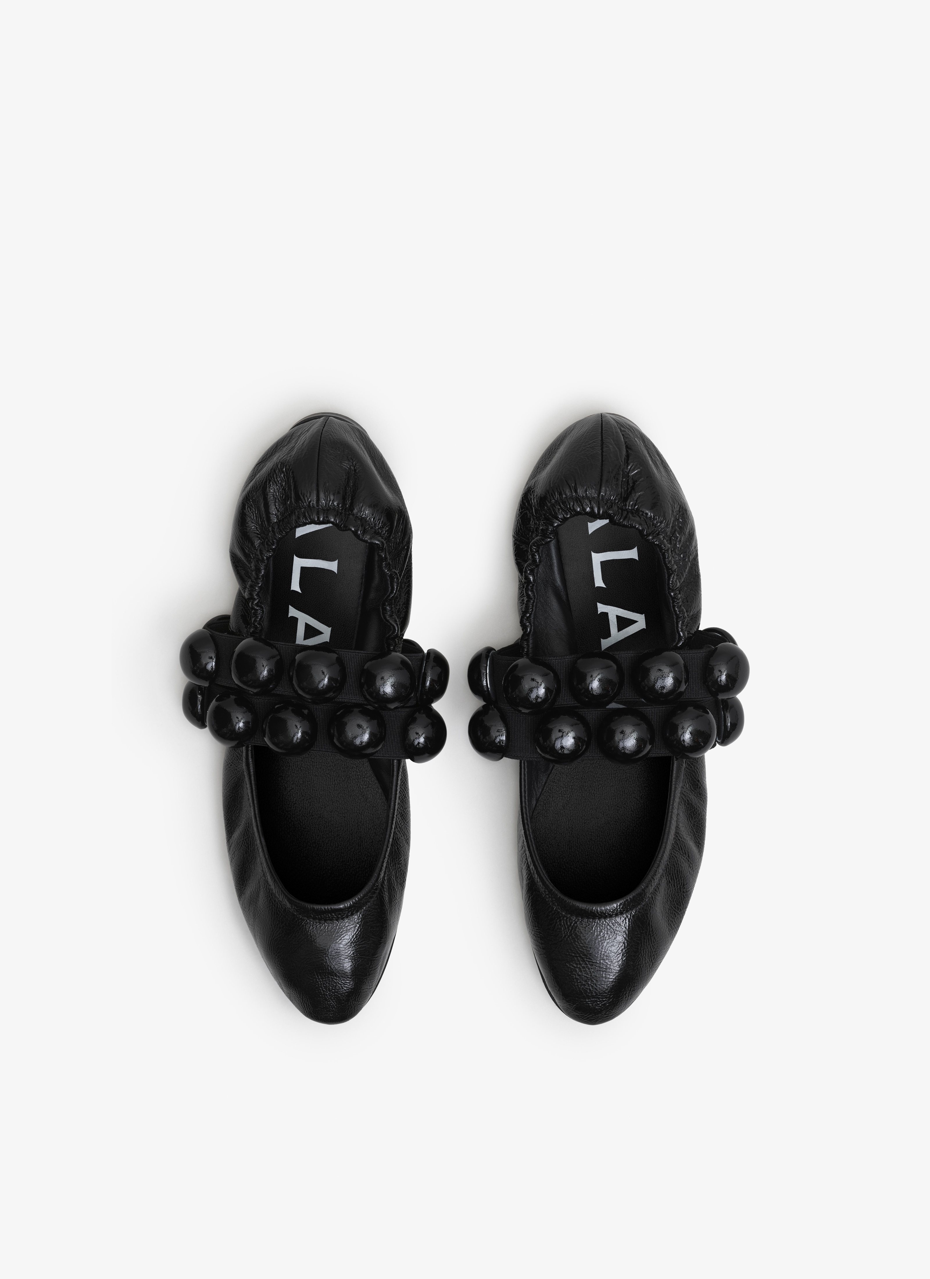 Alaïa SPHERE BALLET FLATS IN PATENT LEATHER | REVERSIBLE