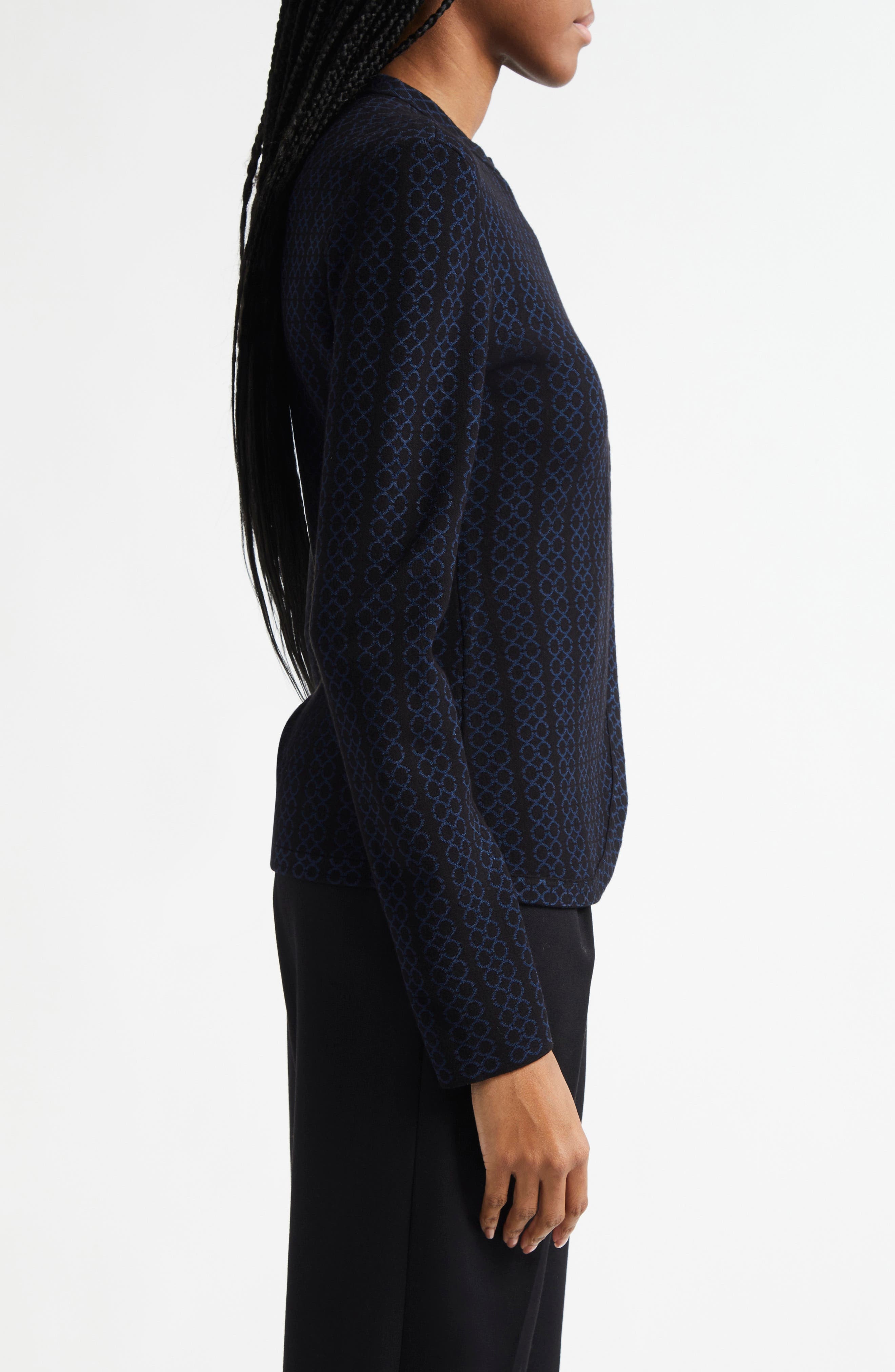 Emporio Armani Vertical Stripe Asymmetric Jacket in Solid Black at Nordstrom - 3
