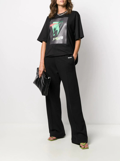 MSGM drop-crotch logo print track pants outlook