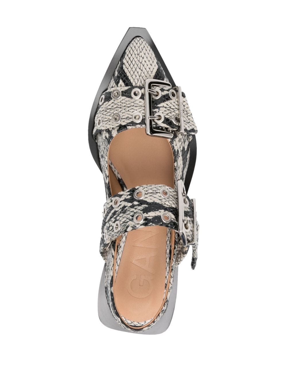 snakeskin-effect buckled sandals - 4
