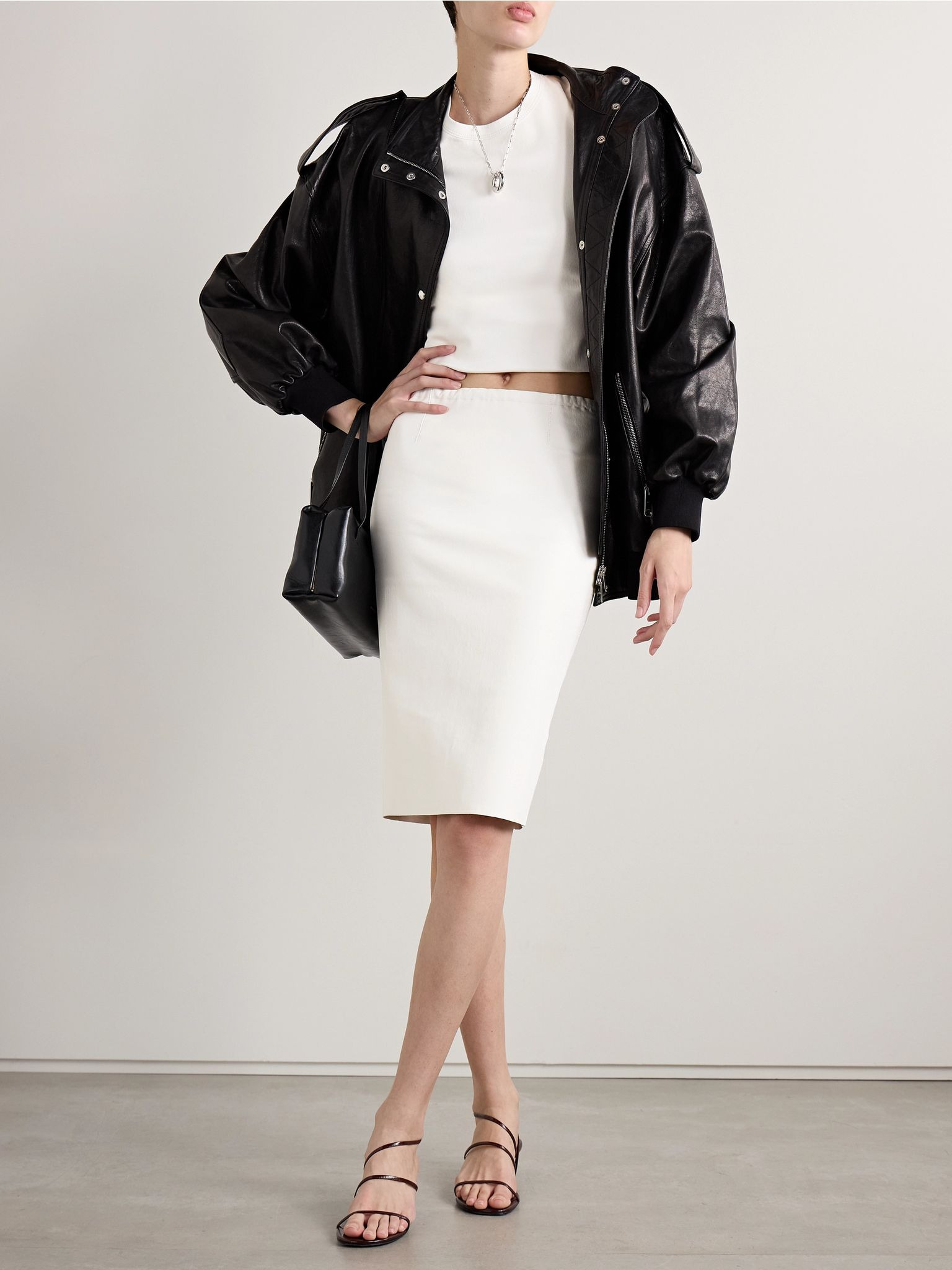 Gilda leather skirt White - 2