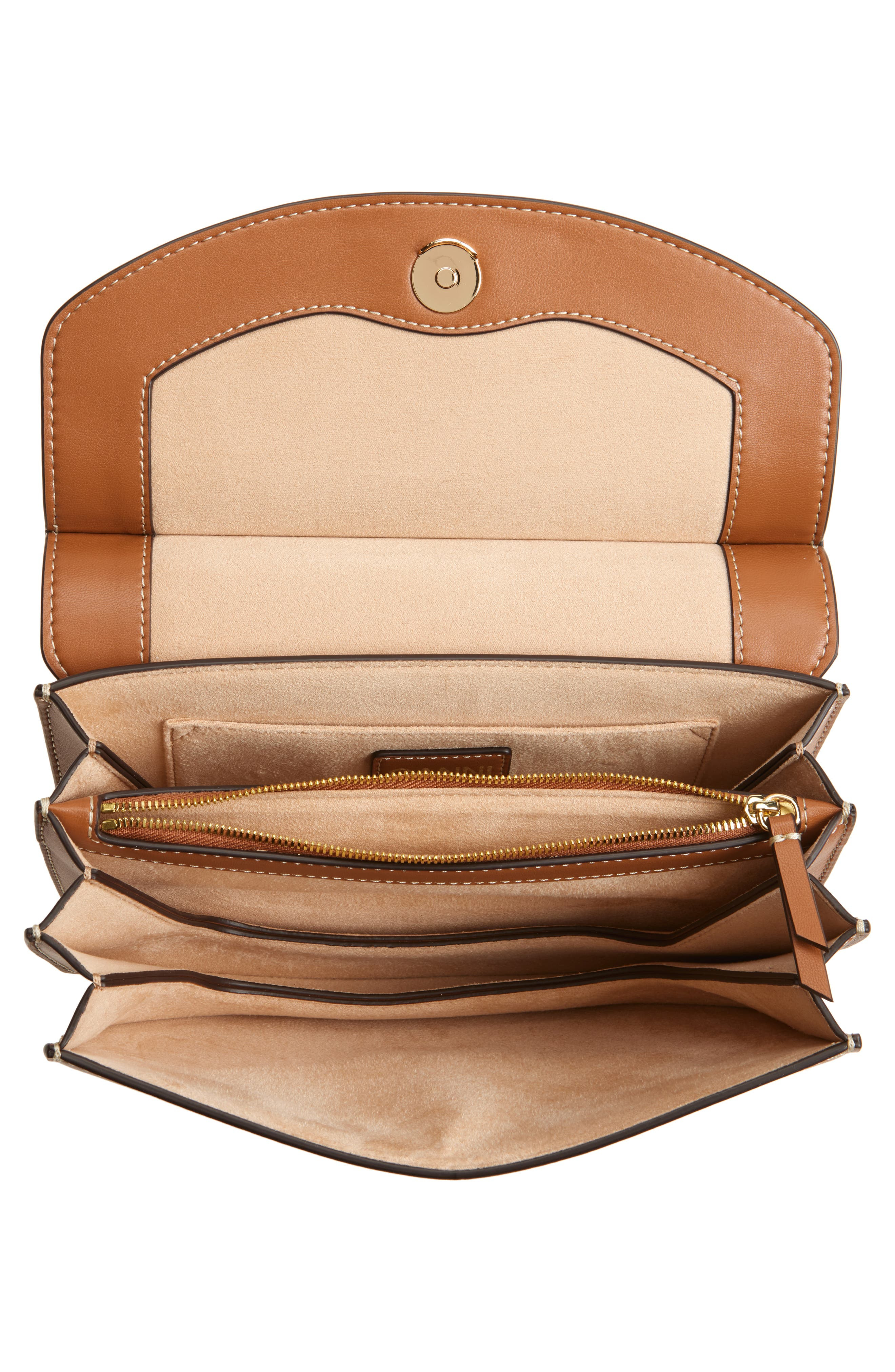 Ganni Small Apo-G Leather Crossbody Bag in Caramel Cafe at Nordstrom - 5