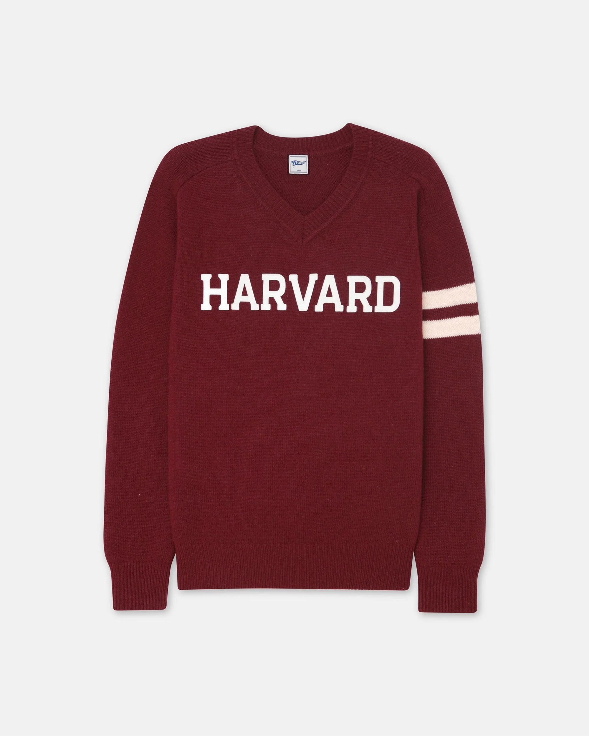 HARVARD WOOL VARSITY V-NECK SWEATER - 1