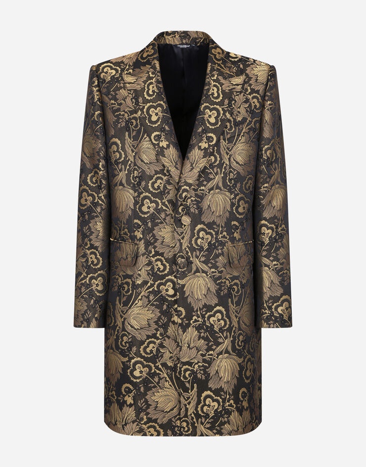 Floral lamé jacquard coat - 3