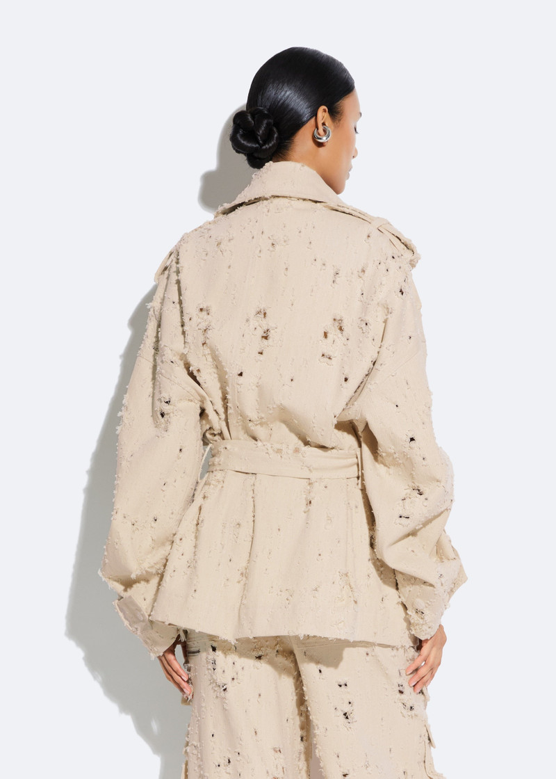 Distressed Denim Short Trench 4