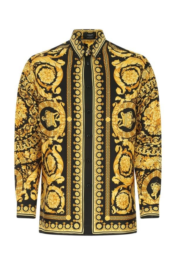 VERSACE MAN Printed Silk Shirt - 1