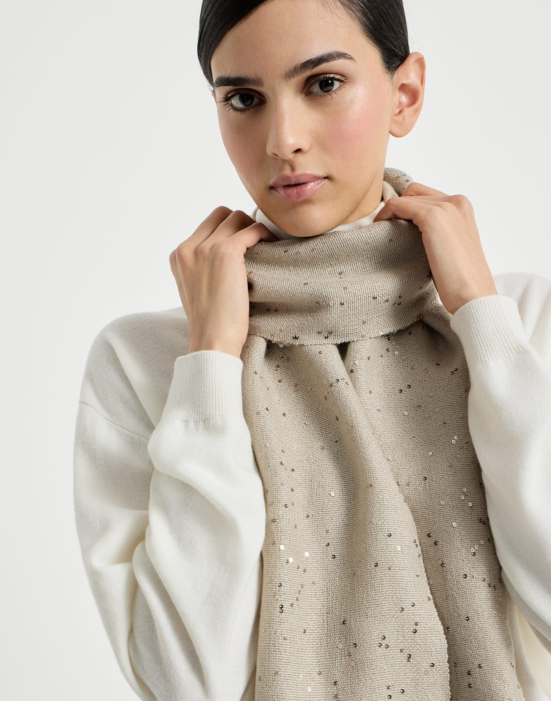 Cashmere and silk diamond yarn scarf 4