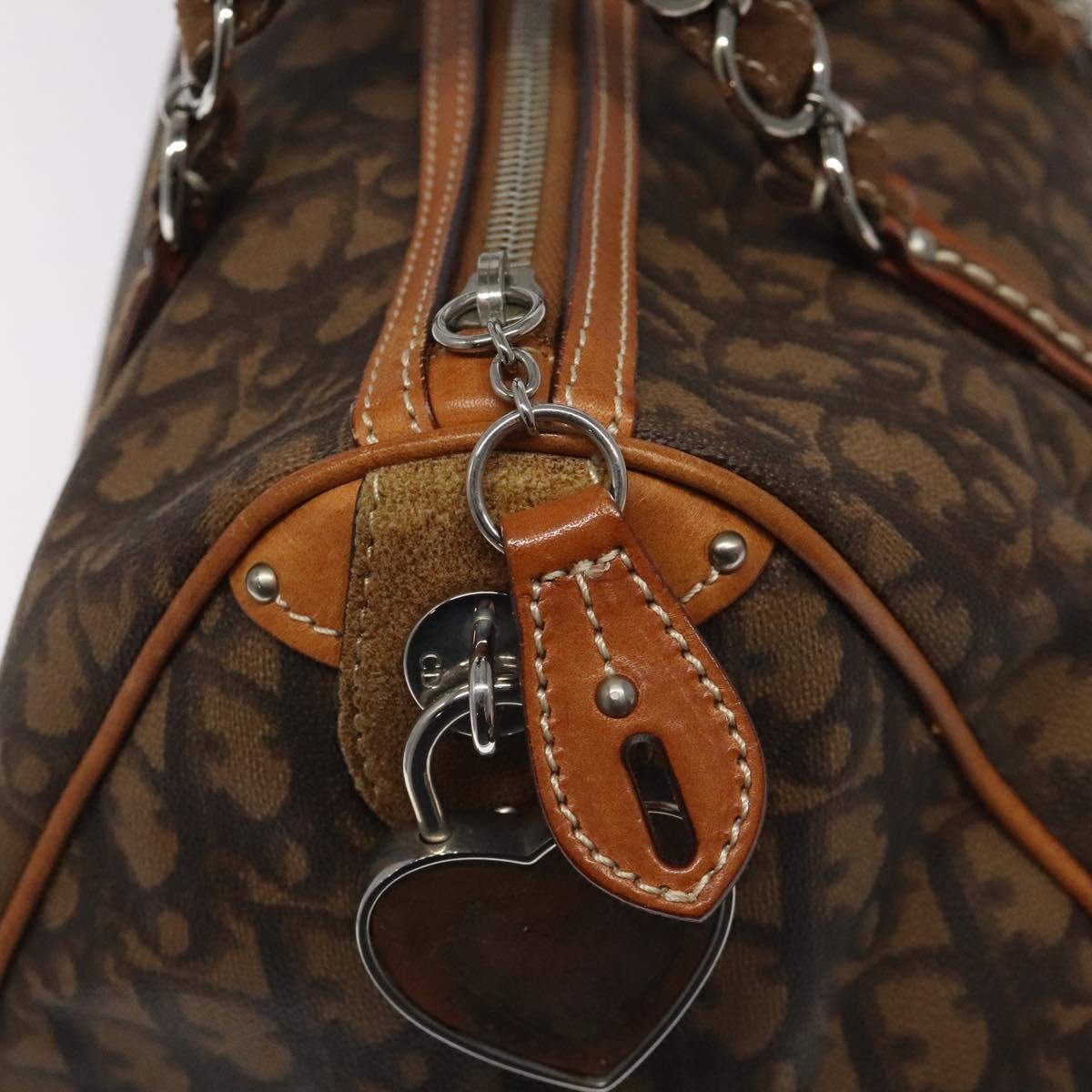 DIOR Romantic Trotter Canvas Hand Bag Brown - 10