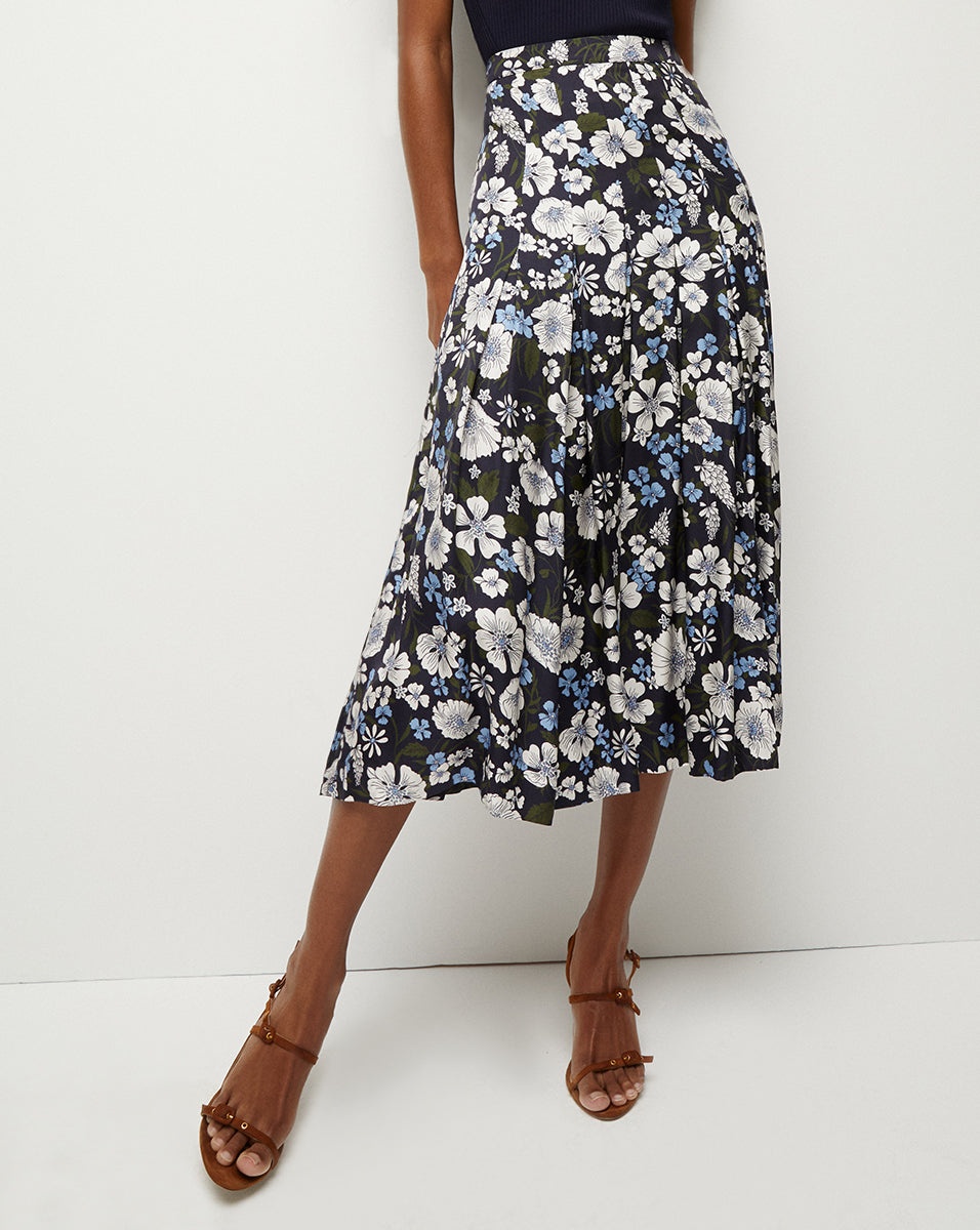 NORRIS FLORAL PLEATED MIDI SKIRT - 3