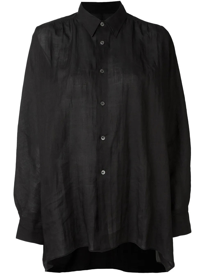 WOMEN'S BUTTON-UP BLOUSE - BLACK/WHITE 1