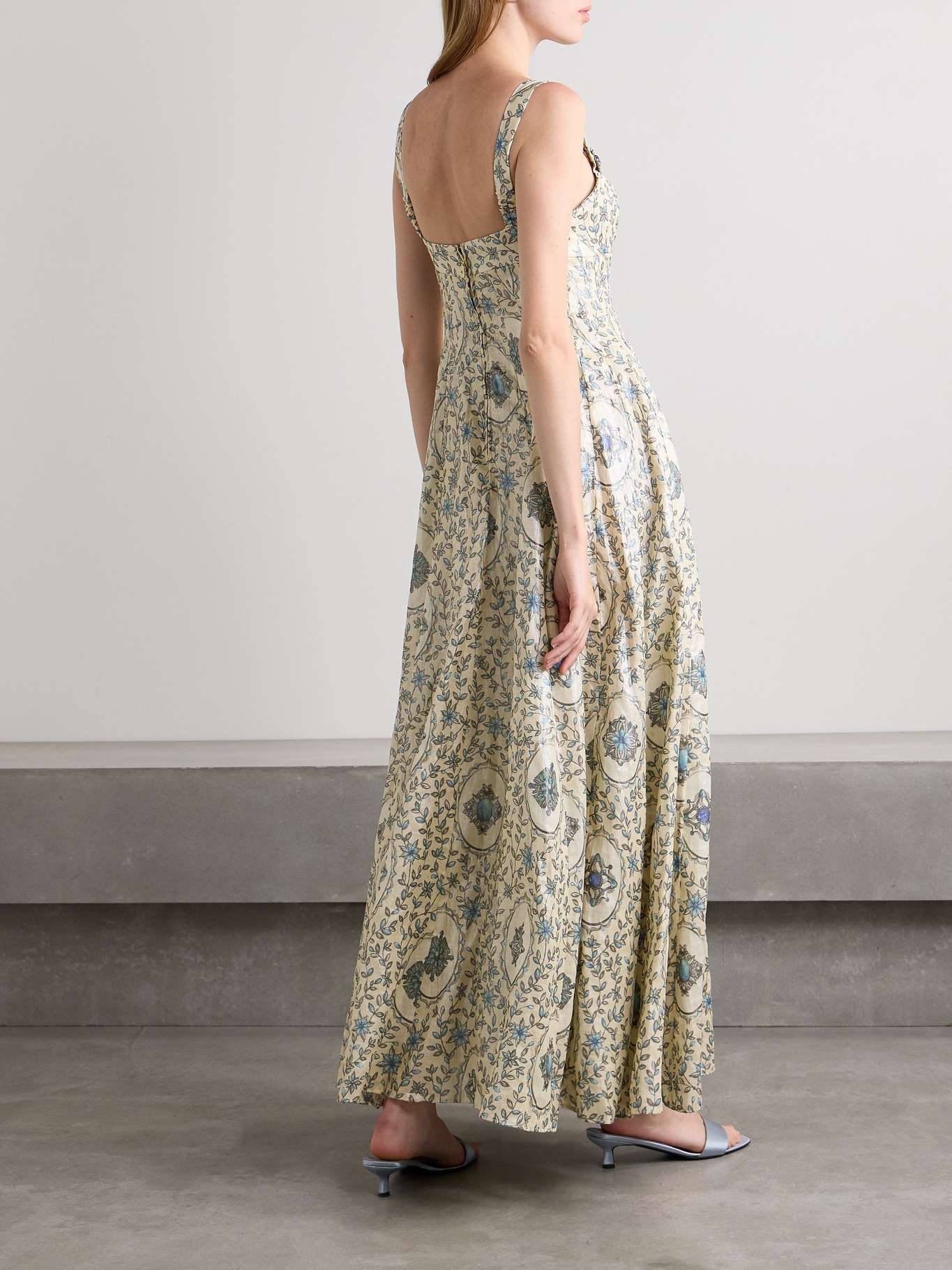 Aguamarina Platero floral-print linen maxi dress - 3