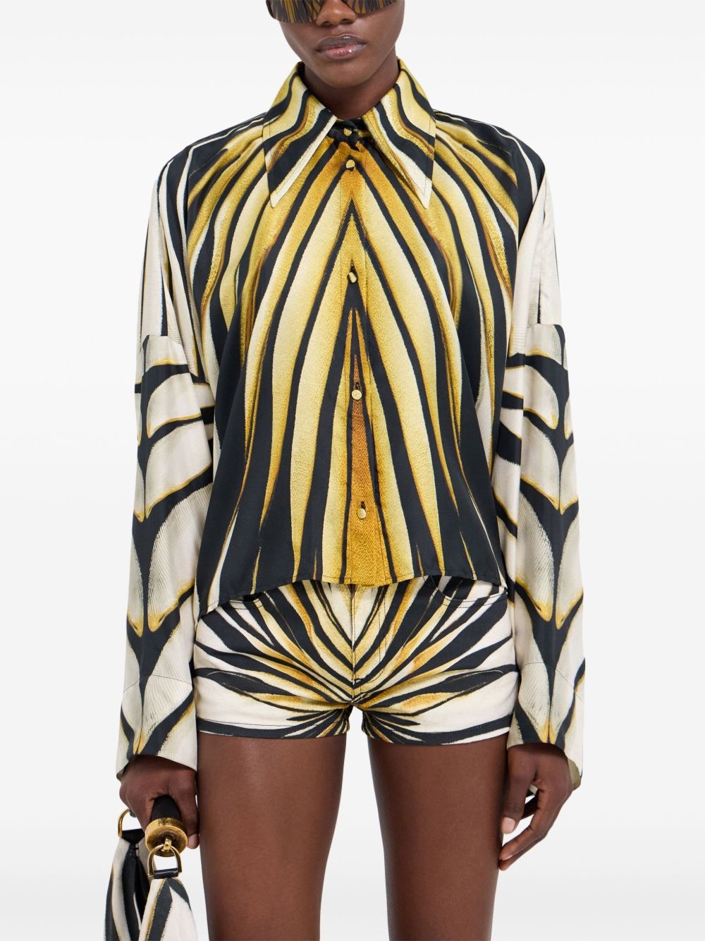 Ray of Gold print silk shirt - 3