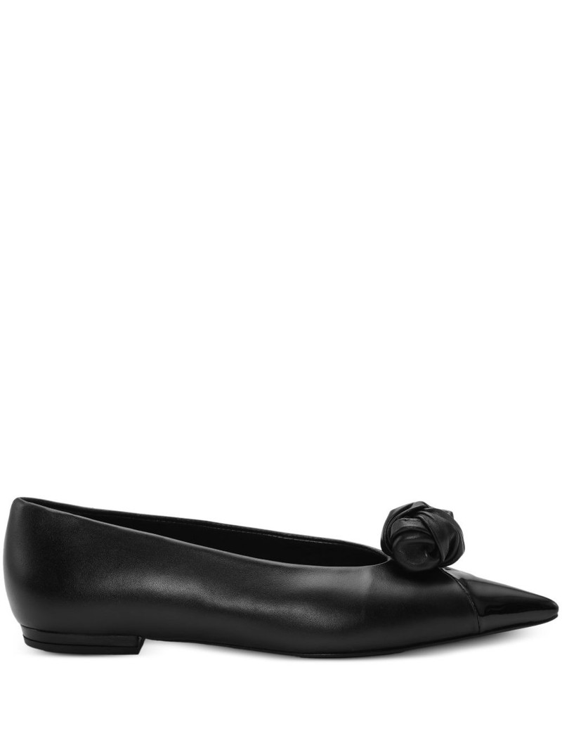 knot-appliqué leather ballet flats 1