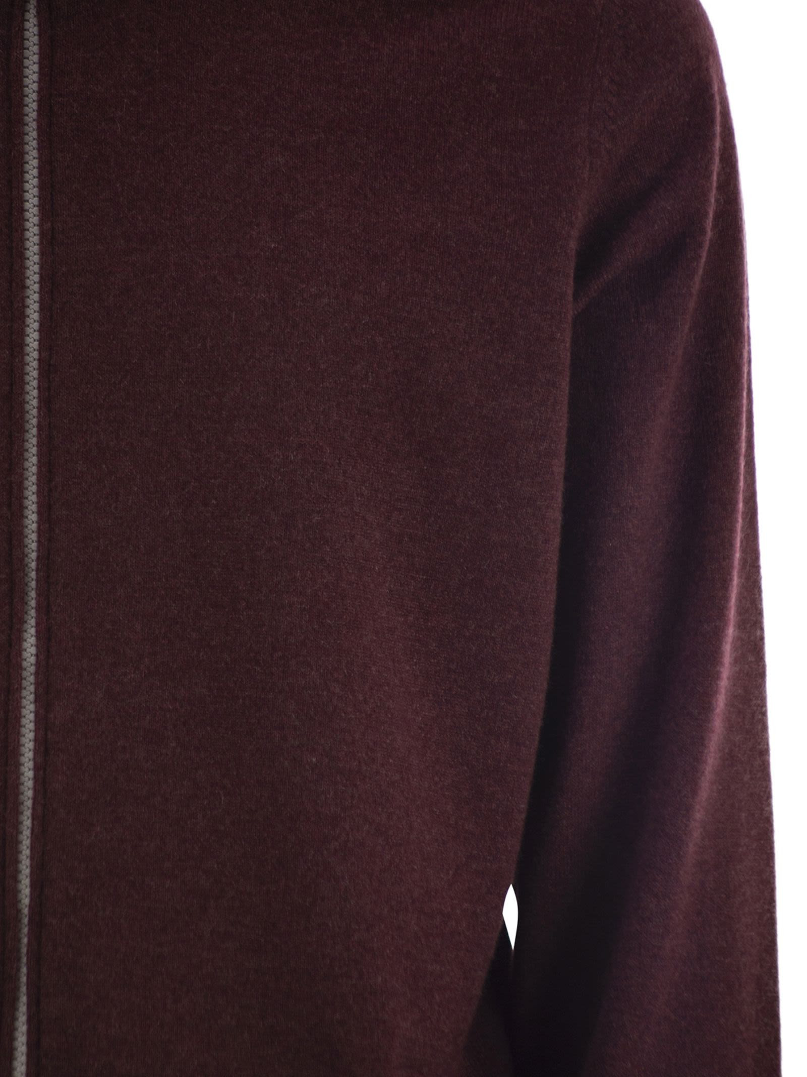Brunello Cucinelli Men High-Necked Cashmere Cardigan With Zip - 4