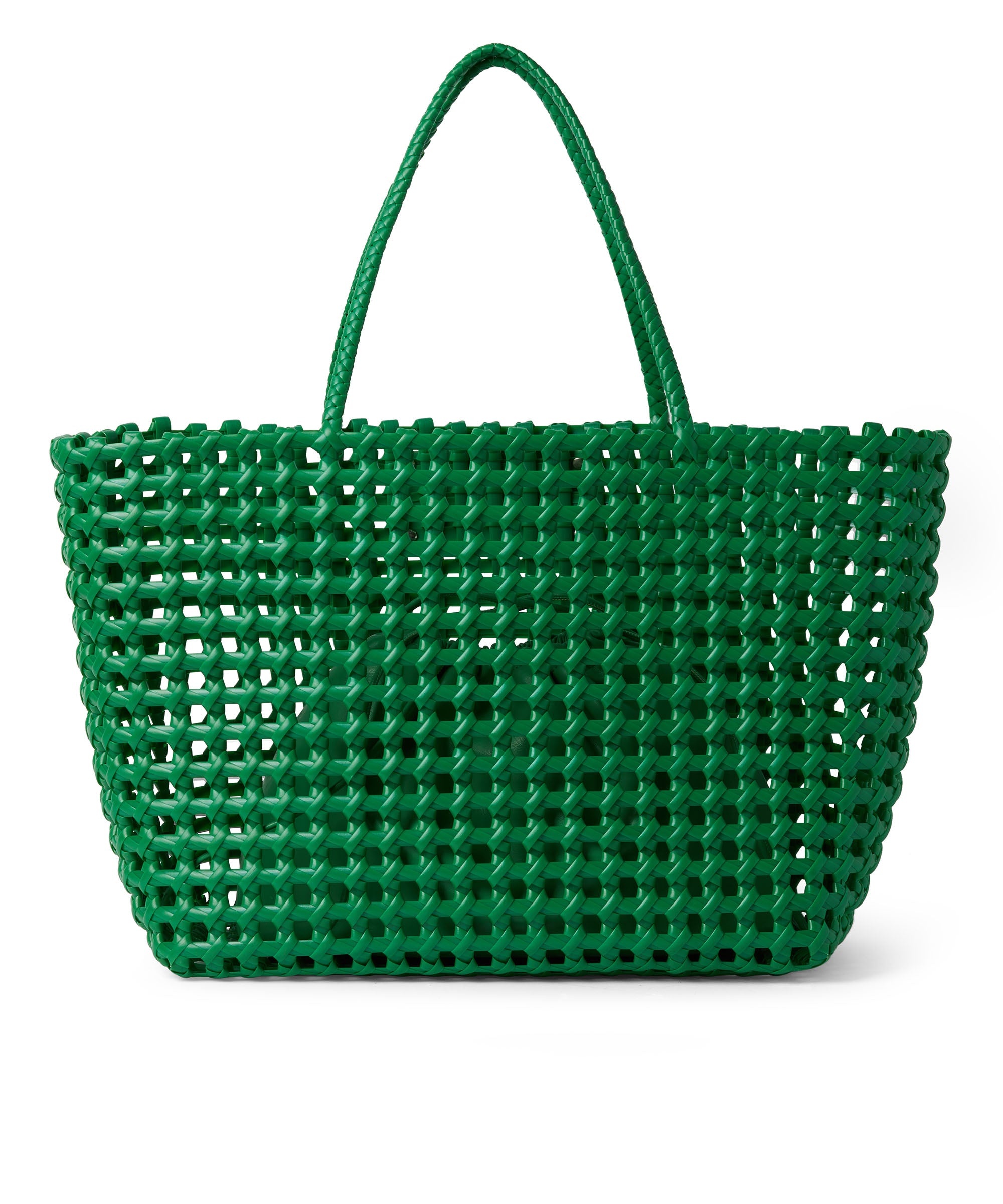 Faux leather basket net bag with accompanying mini pouch - 2