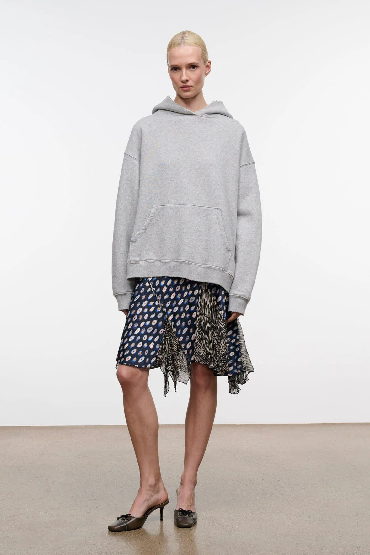 STAUD LOUNGE TERRY HOODIE HEATHER GREY - 1
