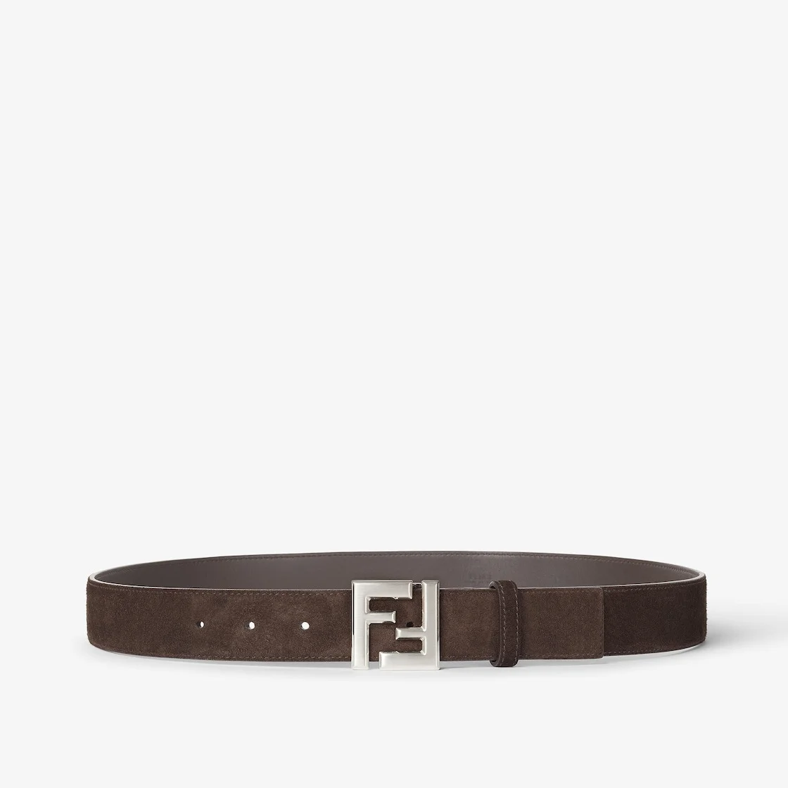 FF Squared Belt Dark brown suede belt - 1