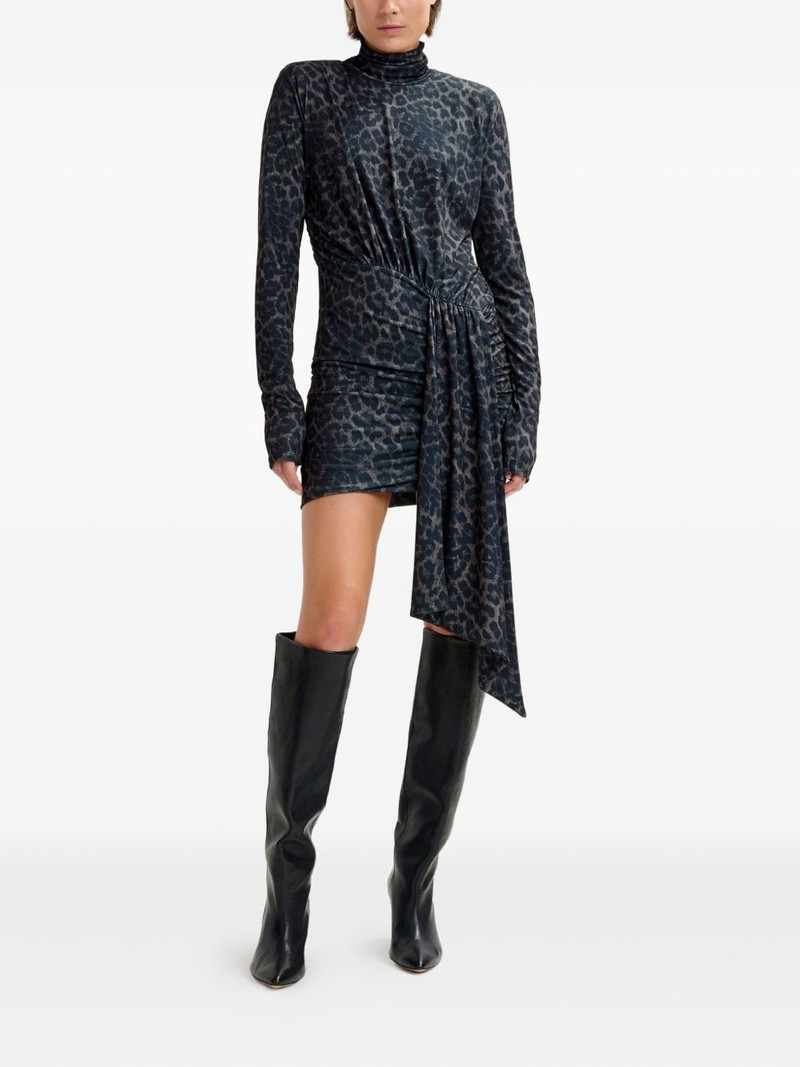 ESSENTIEL ANTWERP Imortel turtleneck leopard-print mini dress outlook