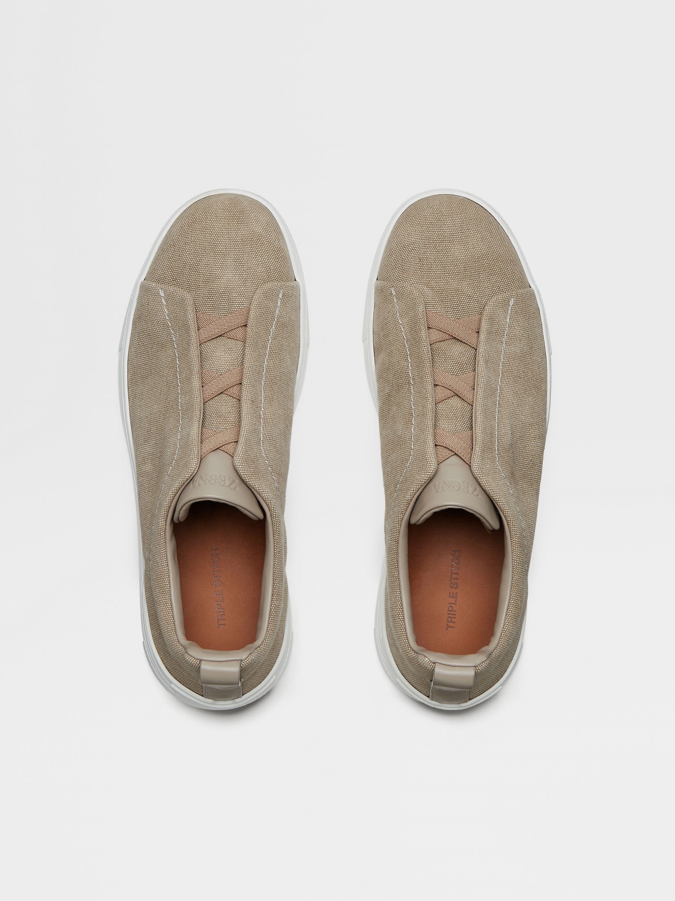 LIGHT BEIGE CANVAS TRIPLE STITCH™ SNEAKERS - 3