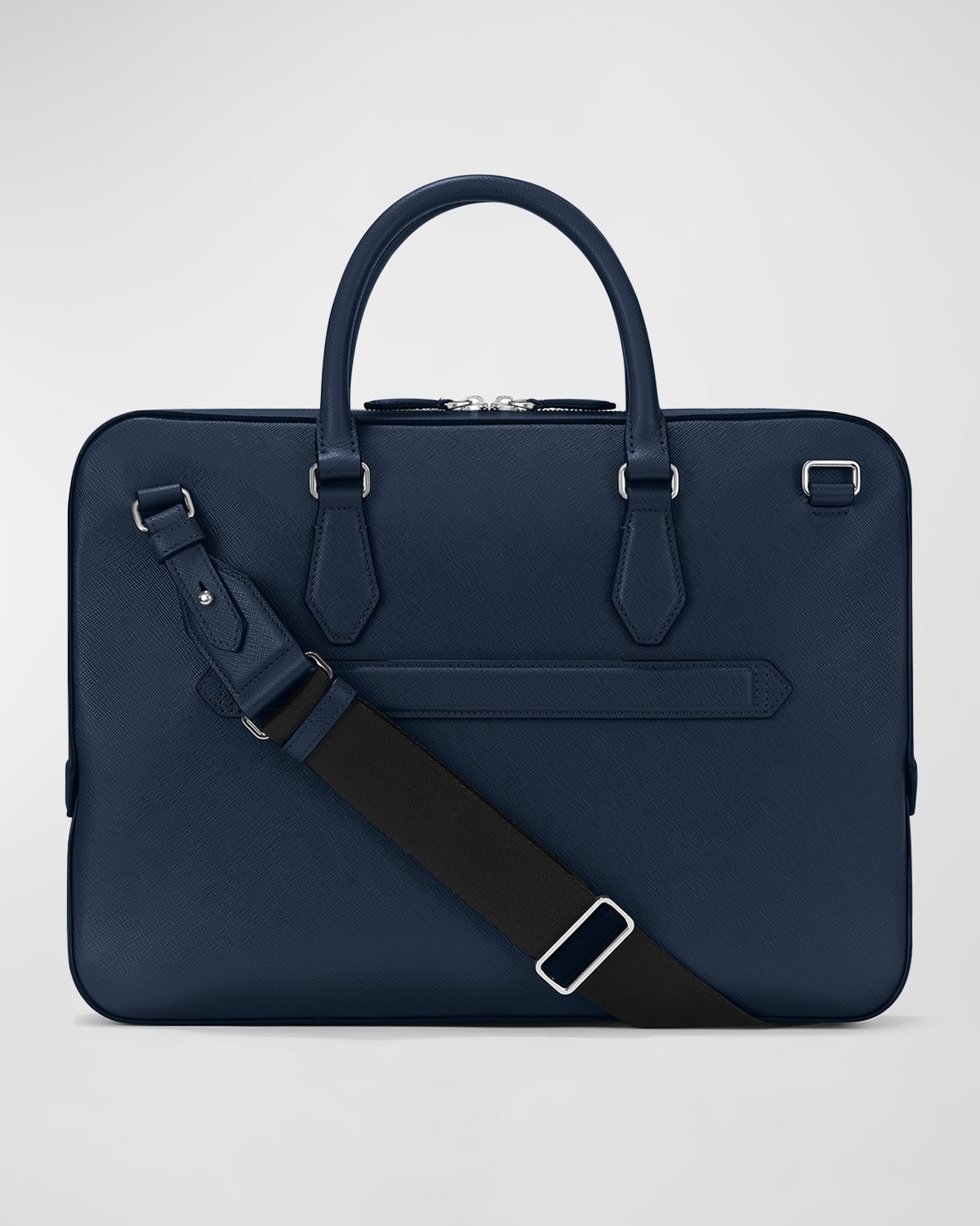 Men's Sartorial Thin Saffiano Leather Document Briefcase - 3