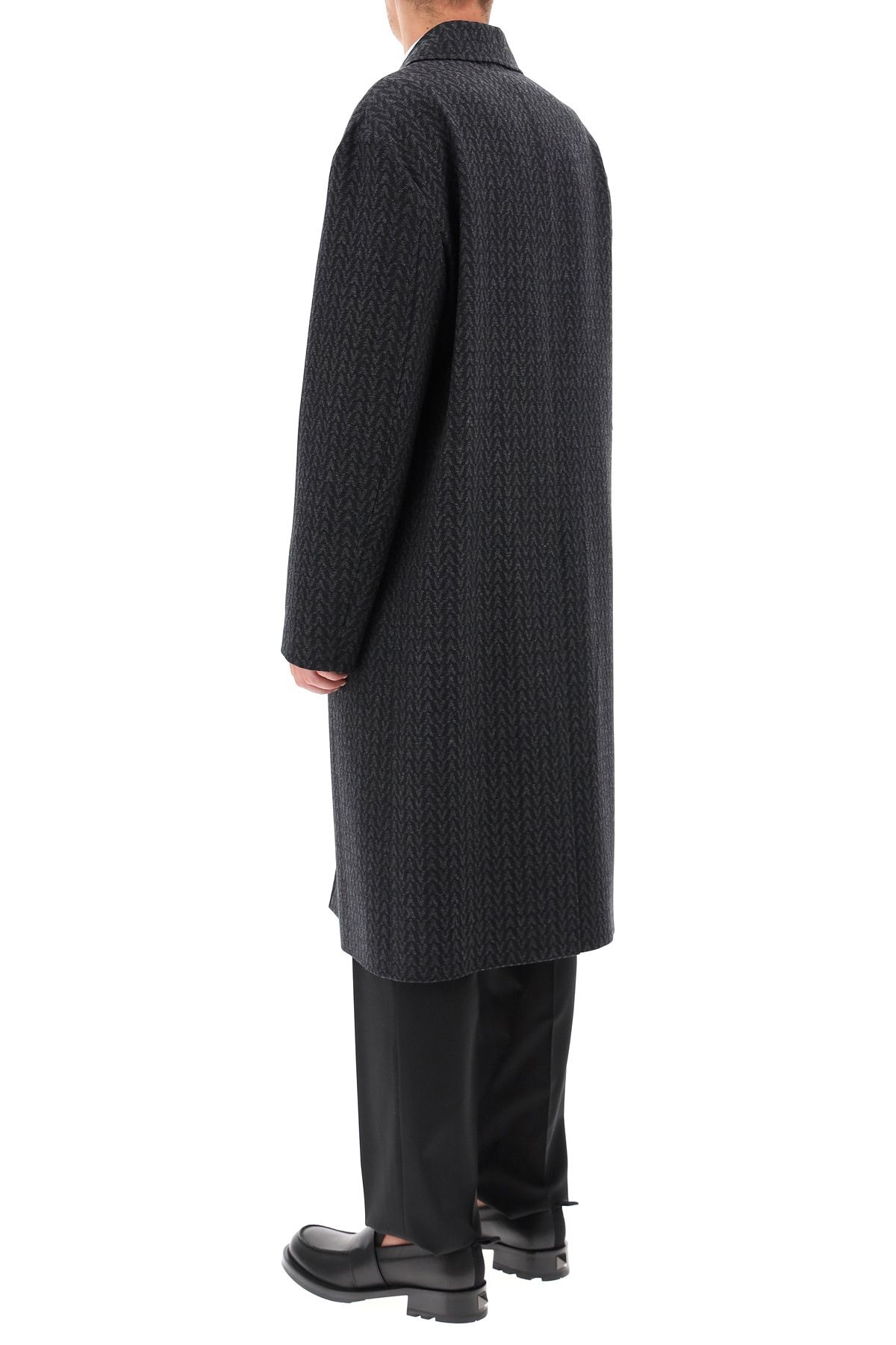 OPTICAL VALENTINO WOOL COAT - 4