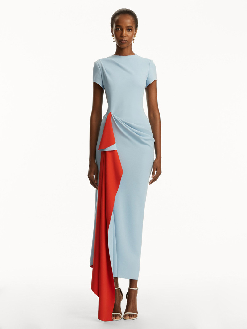 Oscar de la Renta TWO-TONE JERSEY ASYMMETRICAL DRESS outlook