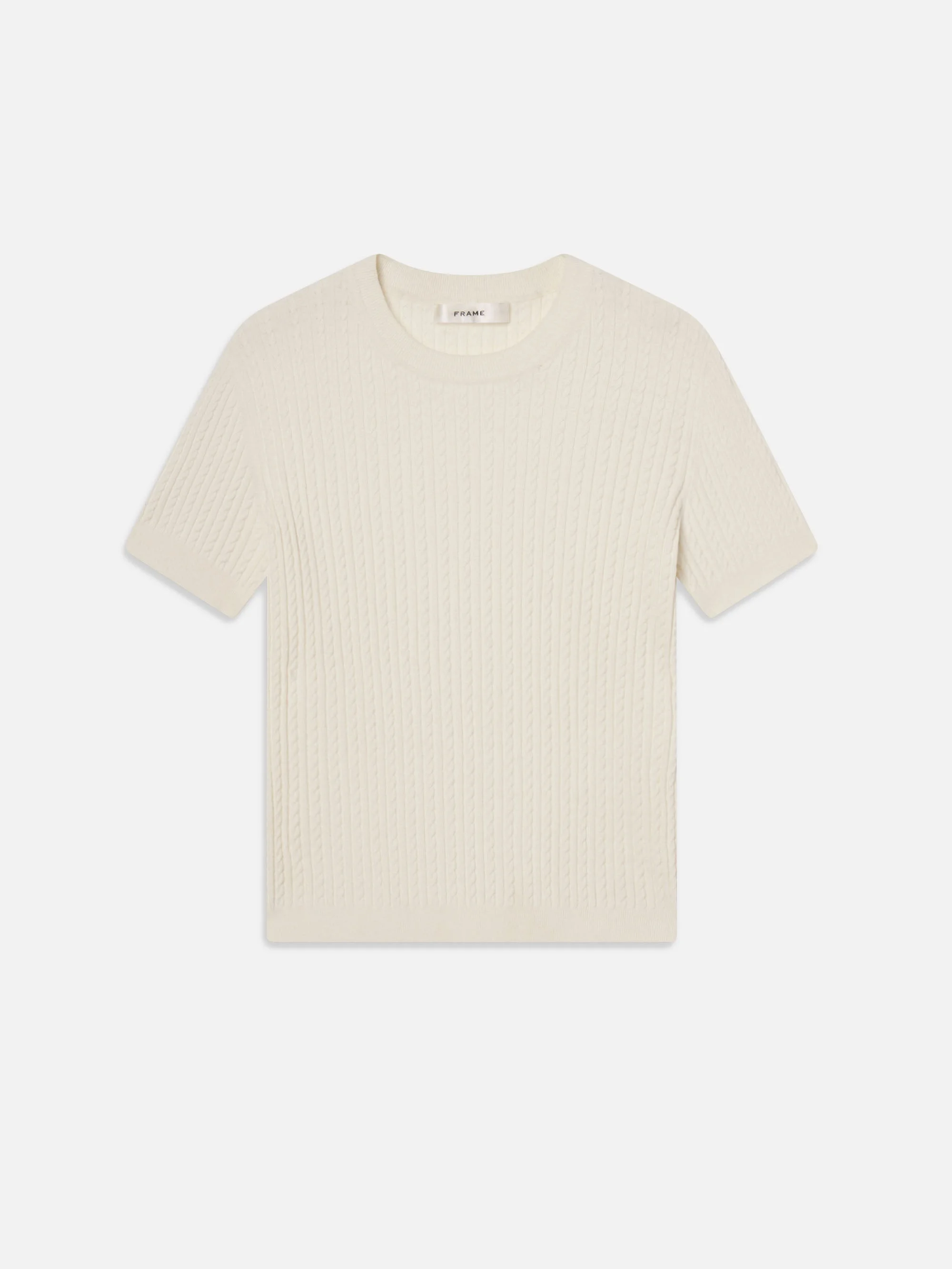 The Fine Cable Tee in Cream - 1