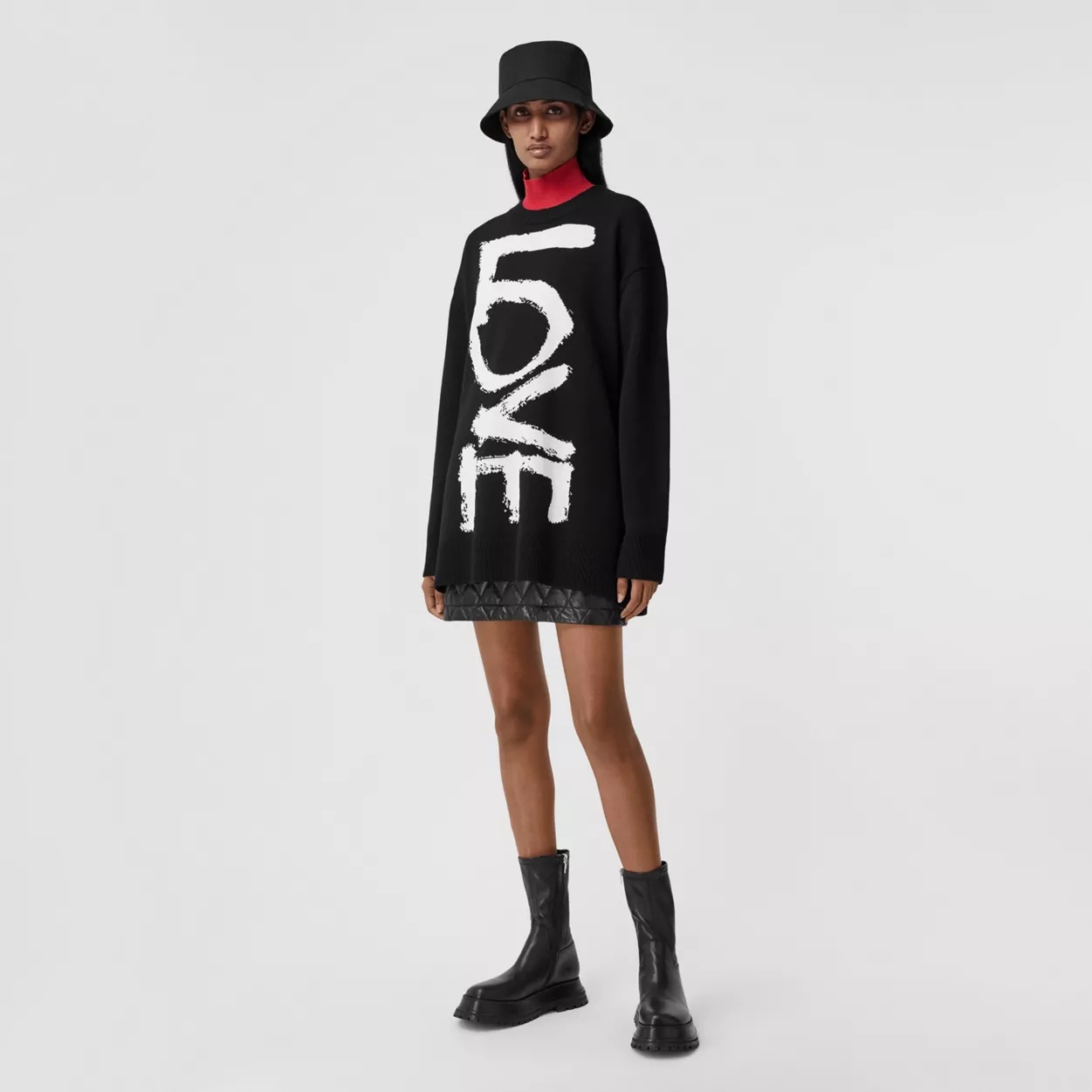 Love Motif Wool Oversized Sweater - 2